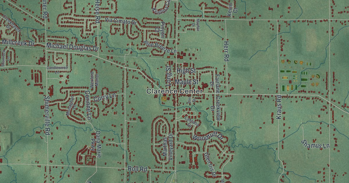 Map of Clarence, New York