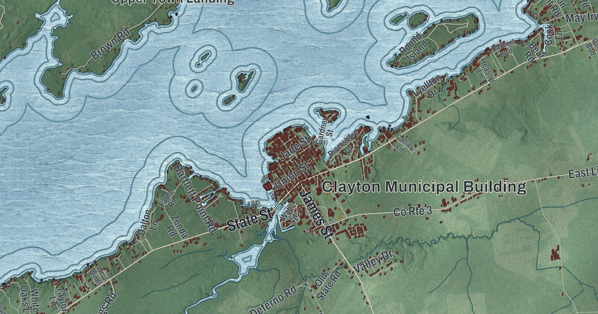 Map of Clayton, New York