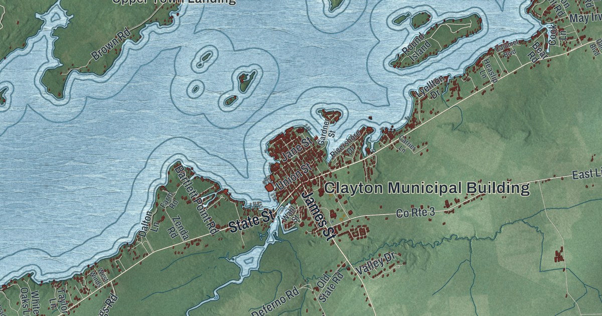 Map of Clayton, New York
