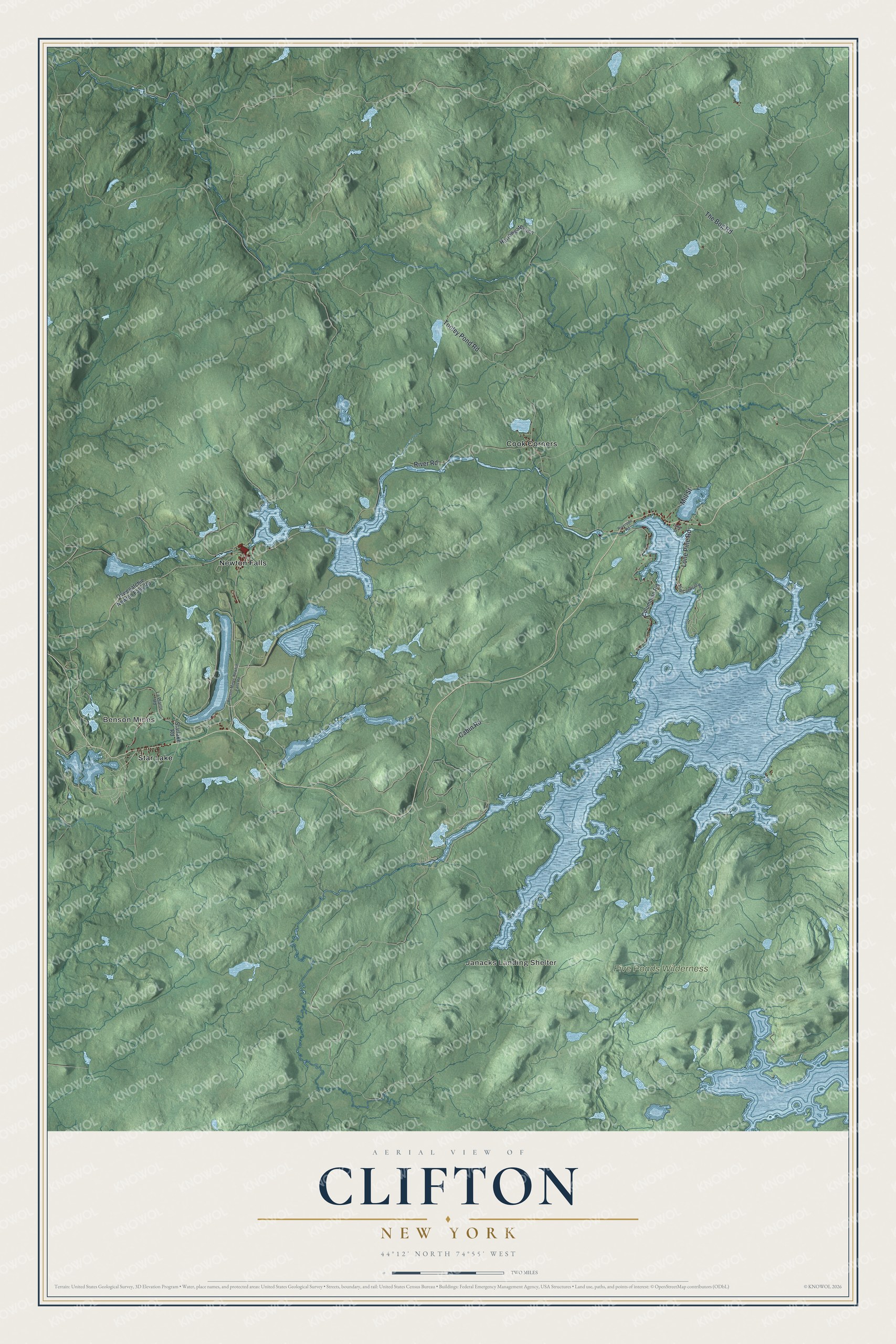 Watermarked full-map preview of Clifton, New York