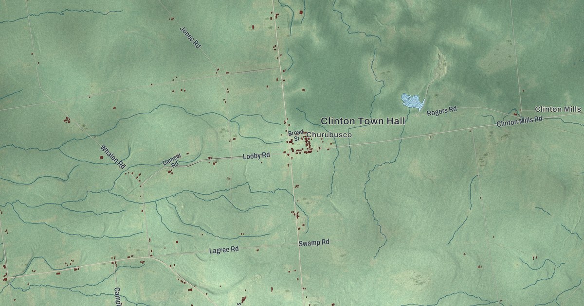 Map of Clinton, Clinton County, New York