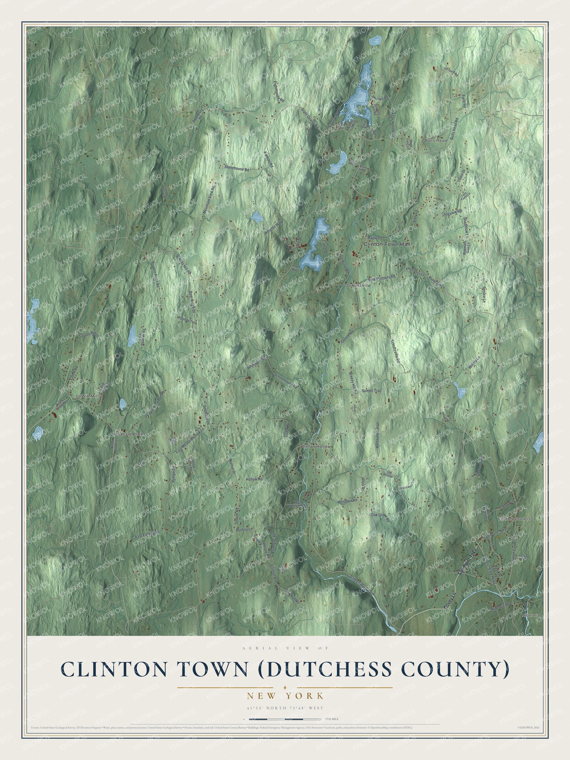 Watermarked full-map preview of Clinton Town (Dutchess County), New York