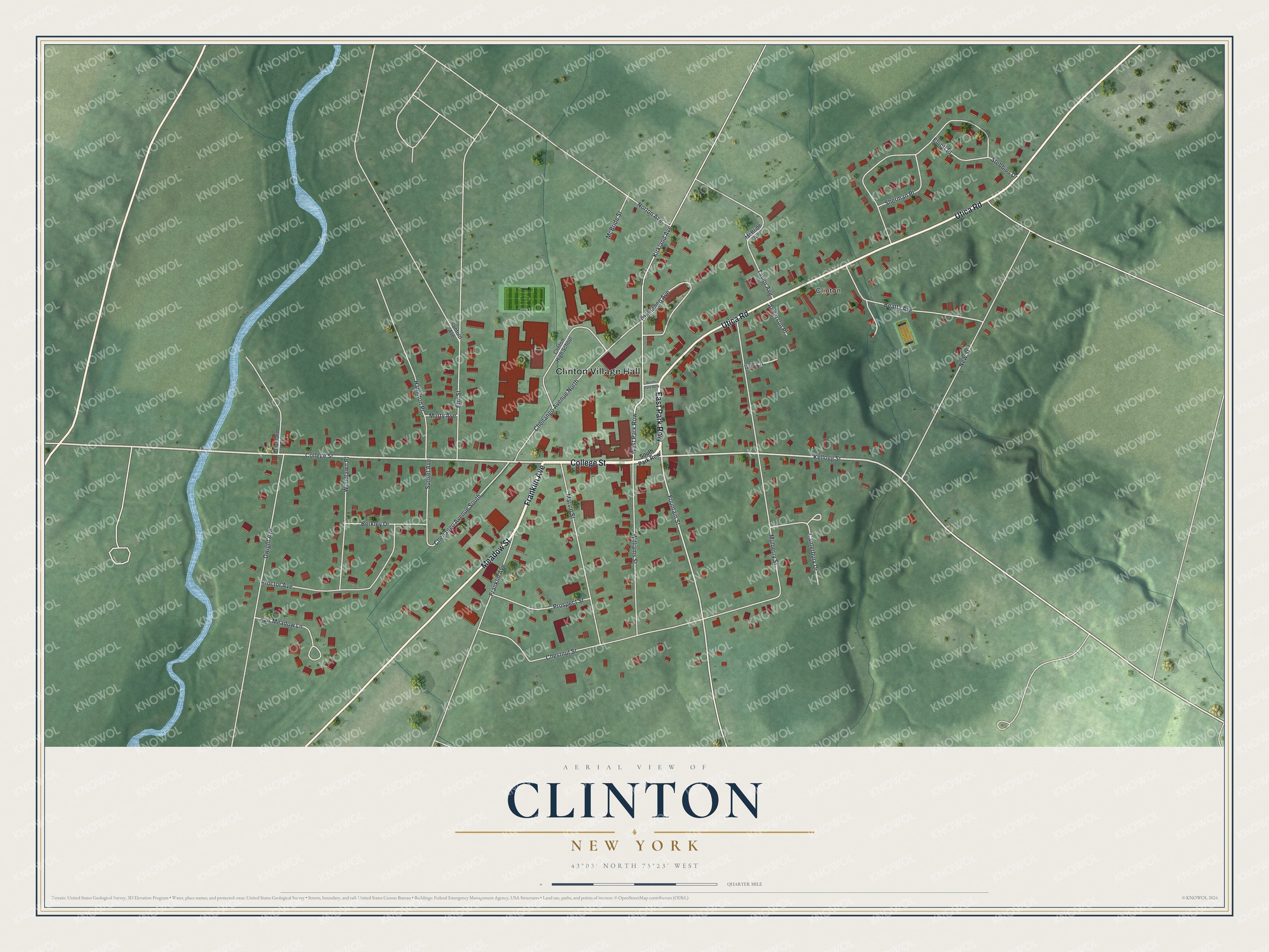 Watermarked full-map preview of Clinton, New York