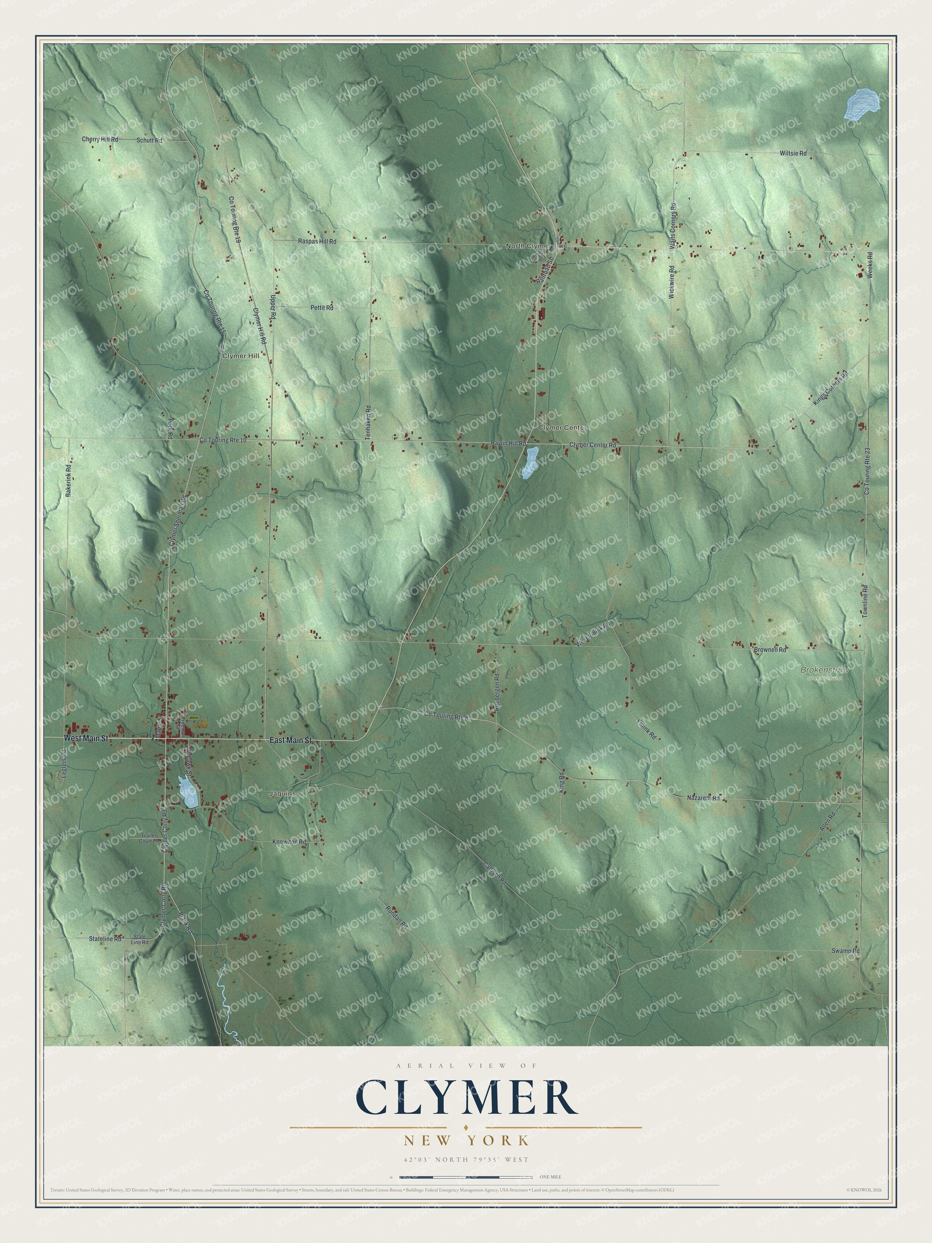 Watermarked full-map preview of Clymer, New York