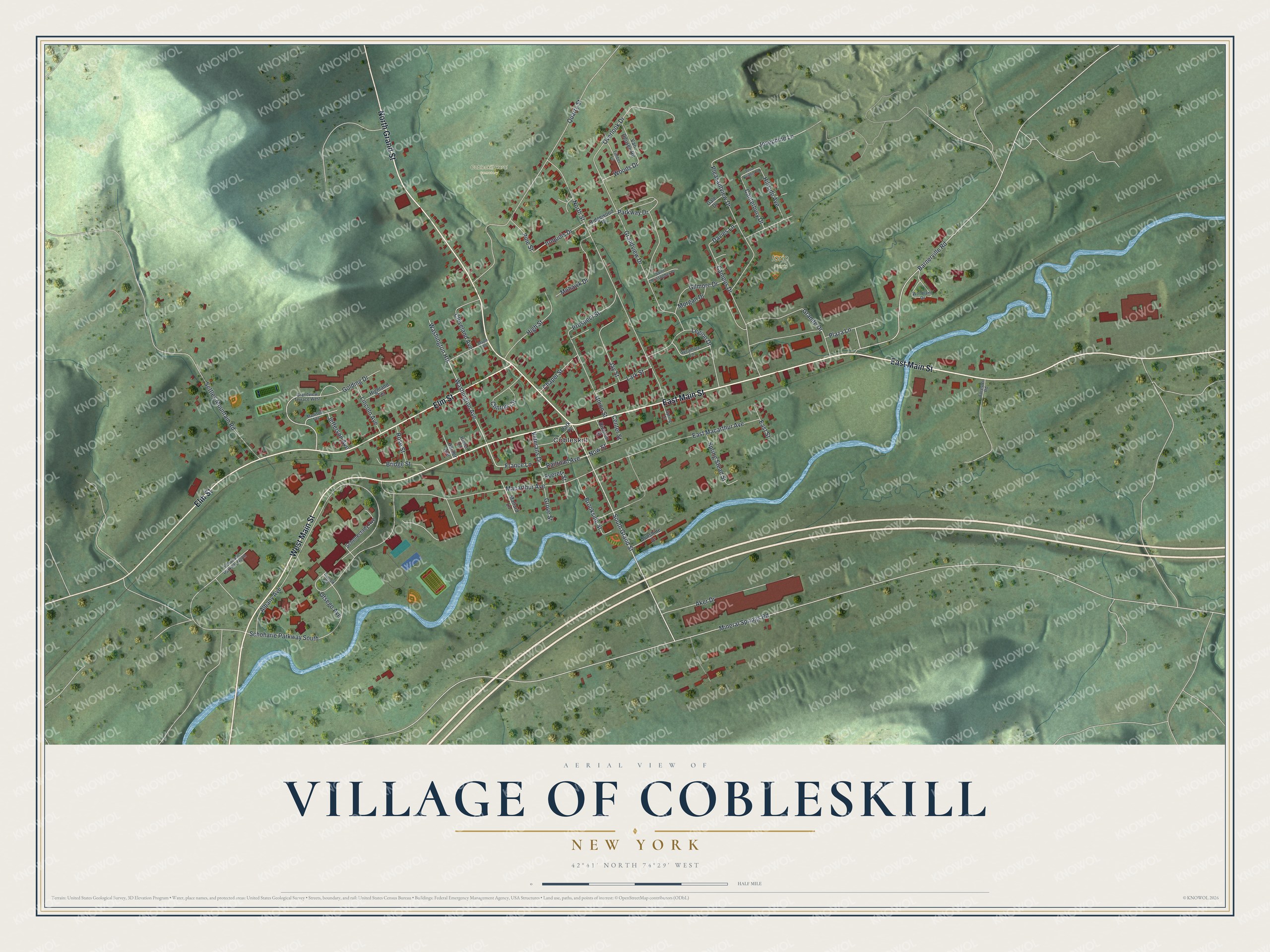 Watermarked full-map preview of Cobleskill, New York