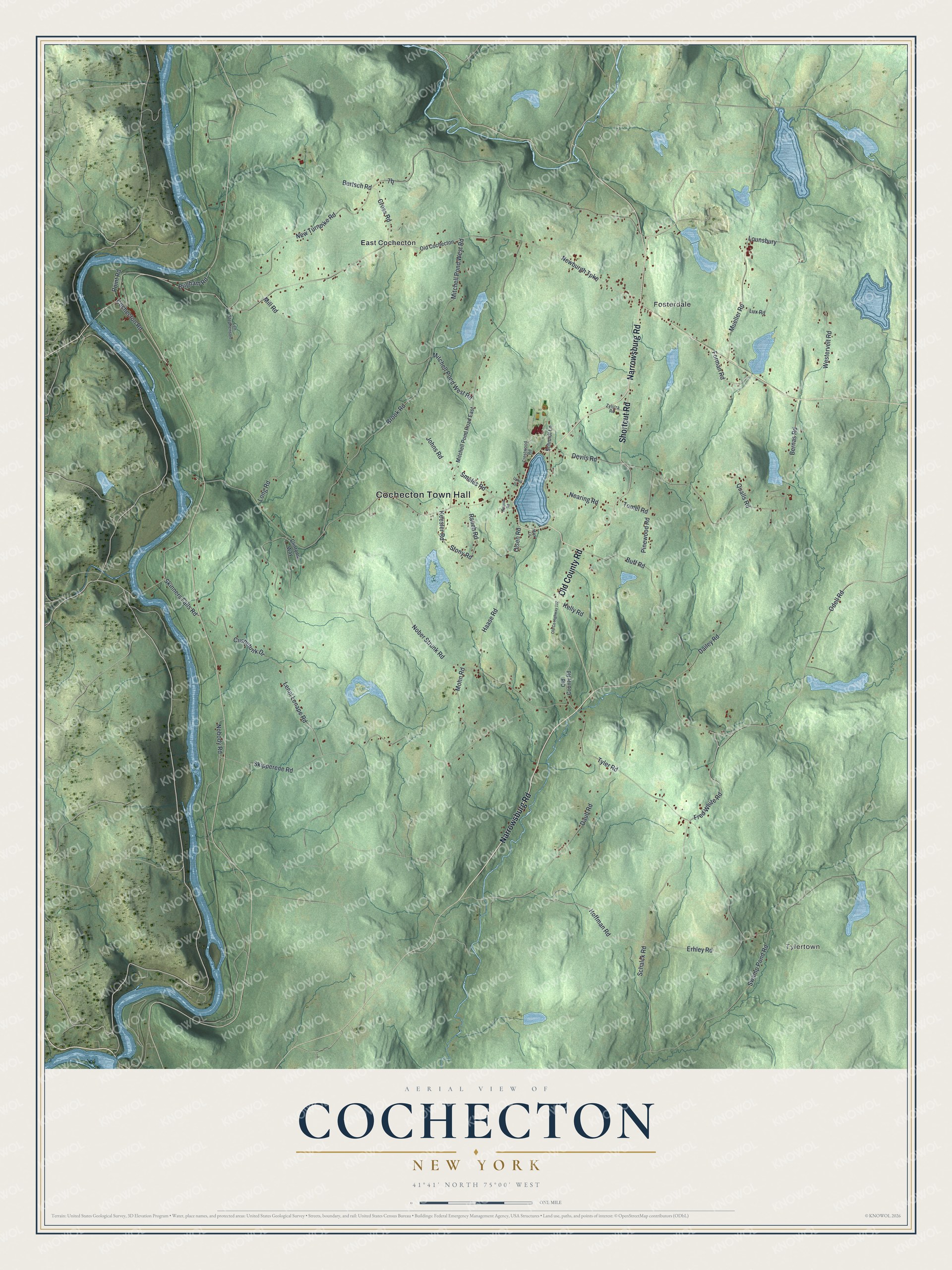Watermarked full-map preview of Cochecton, New York