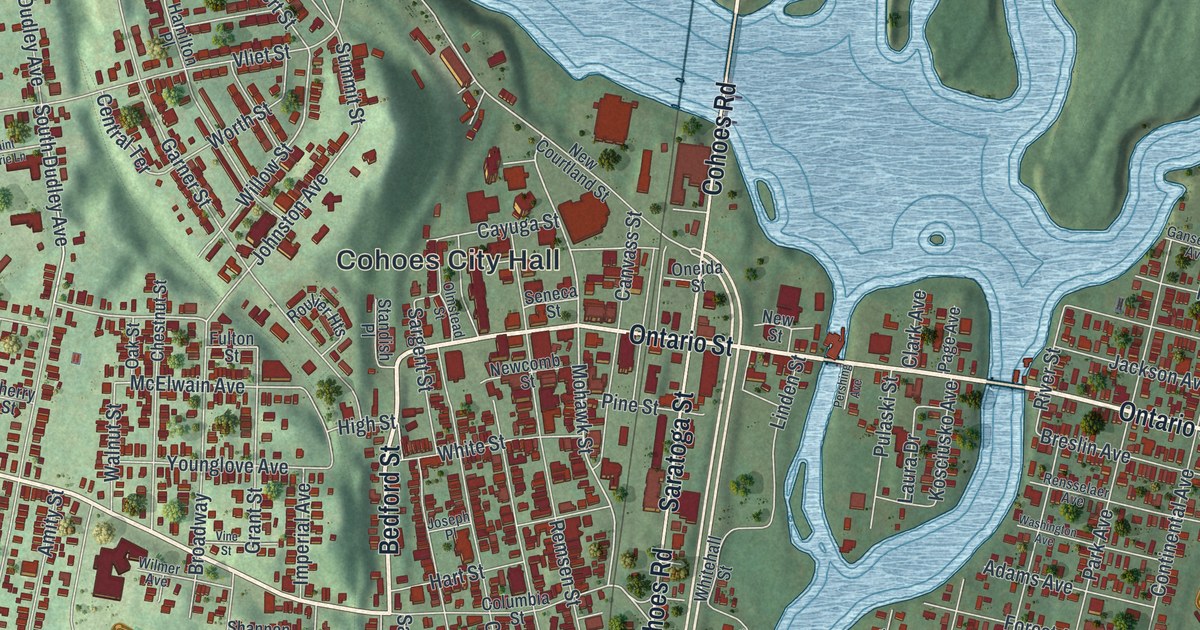 Map of Cohoes, New York