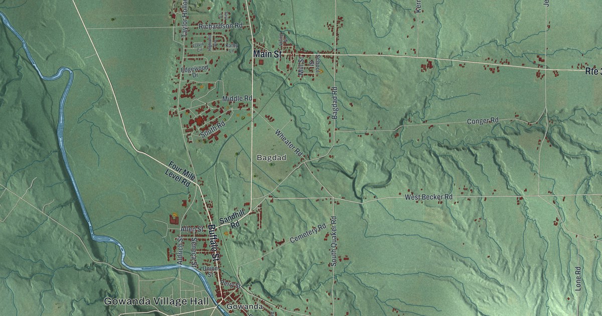 Map of Collins, New York