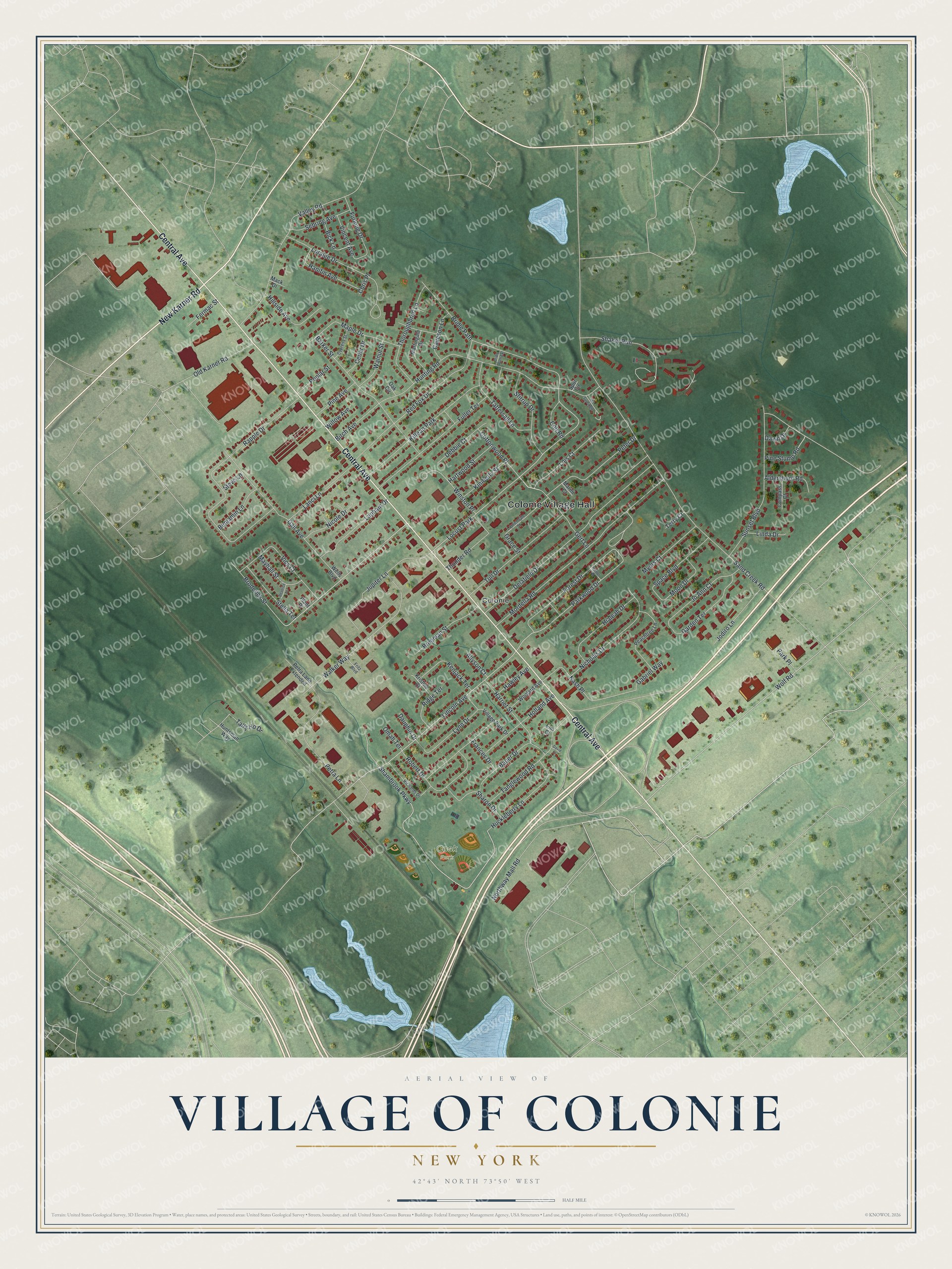 Watermarked full-map preview of Colonie, New York