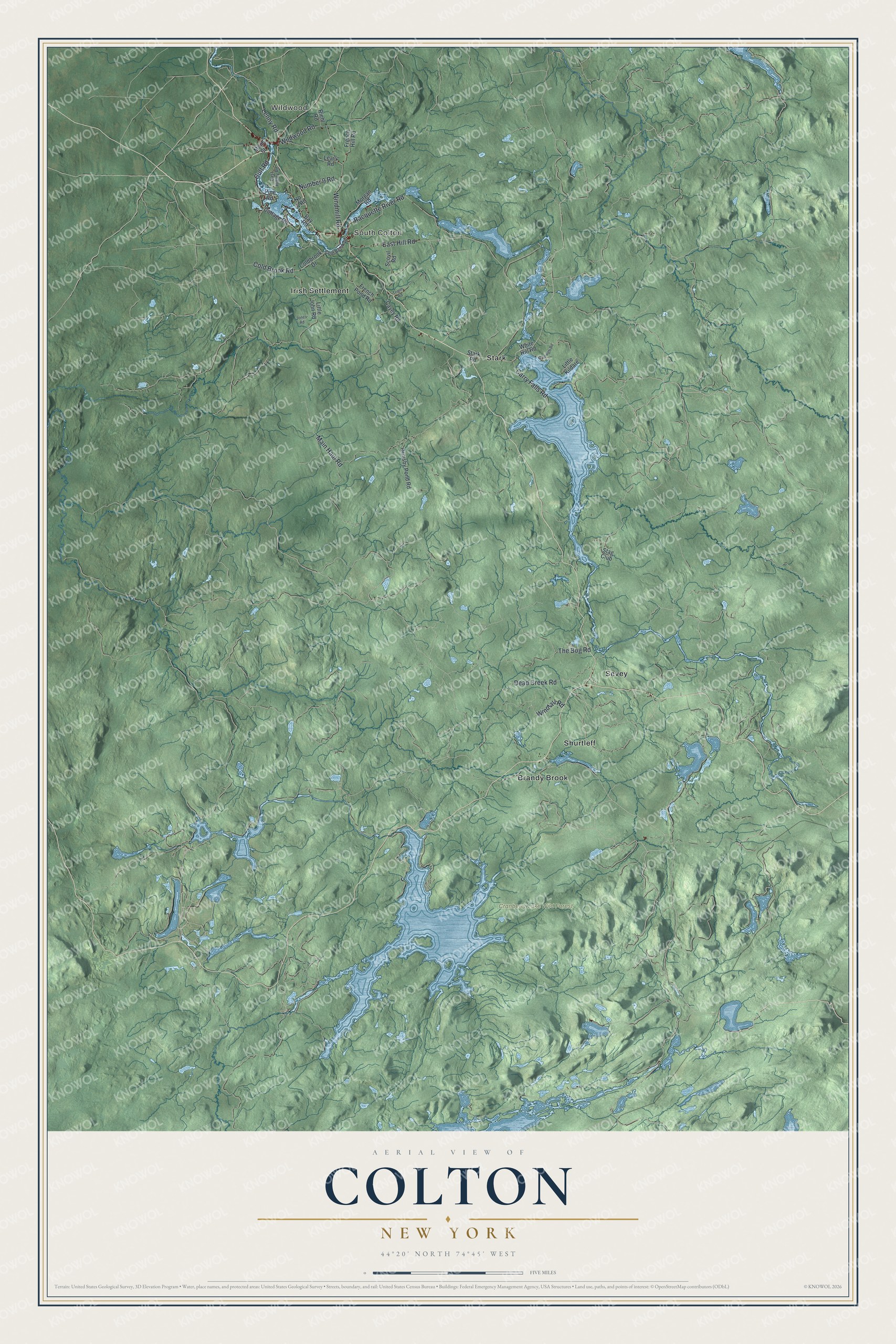 Watermarked full-map preview of Colton, New York
