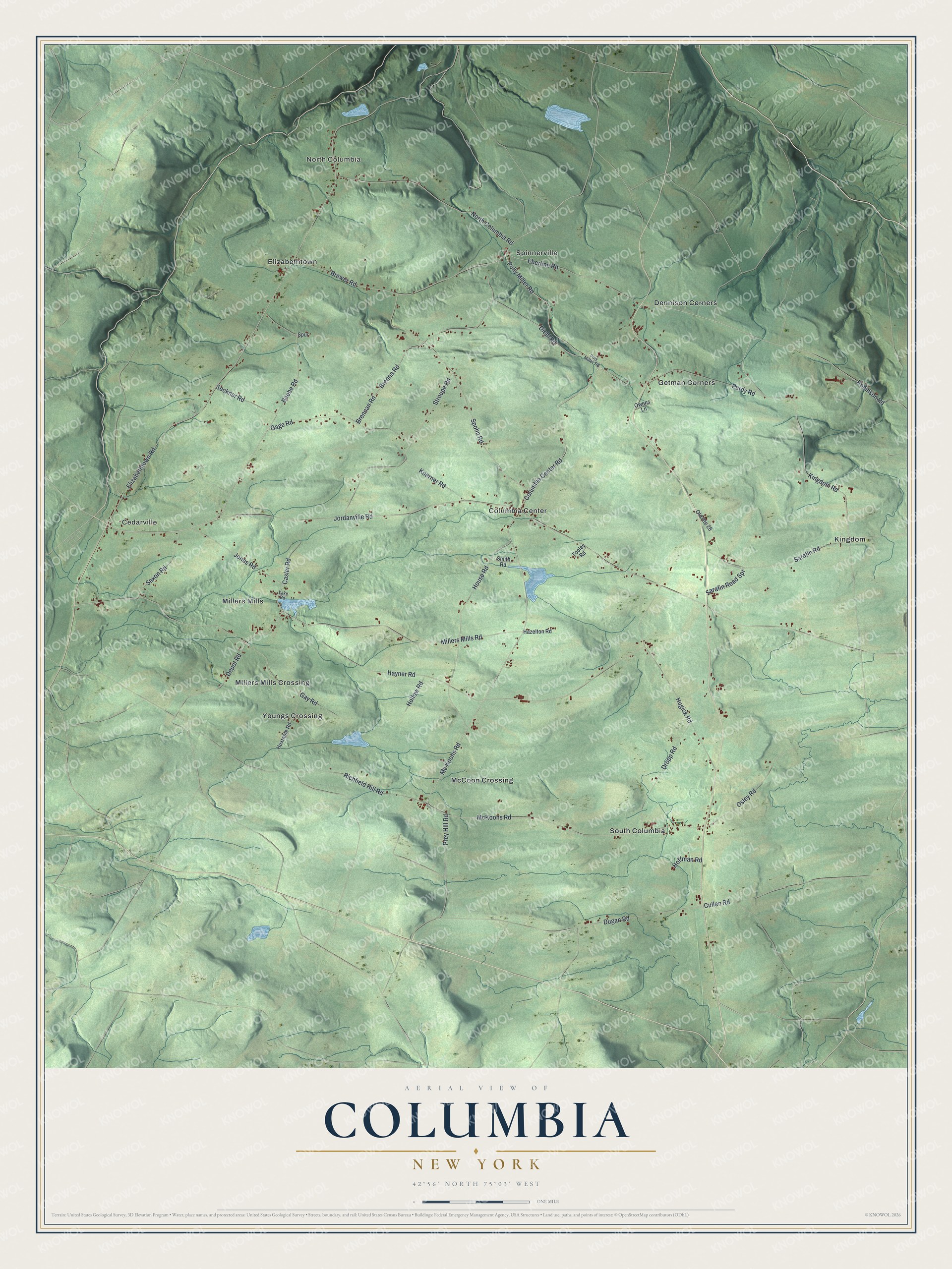 Watermarked full-map preview of Columbia, New York