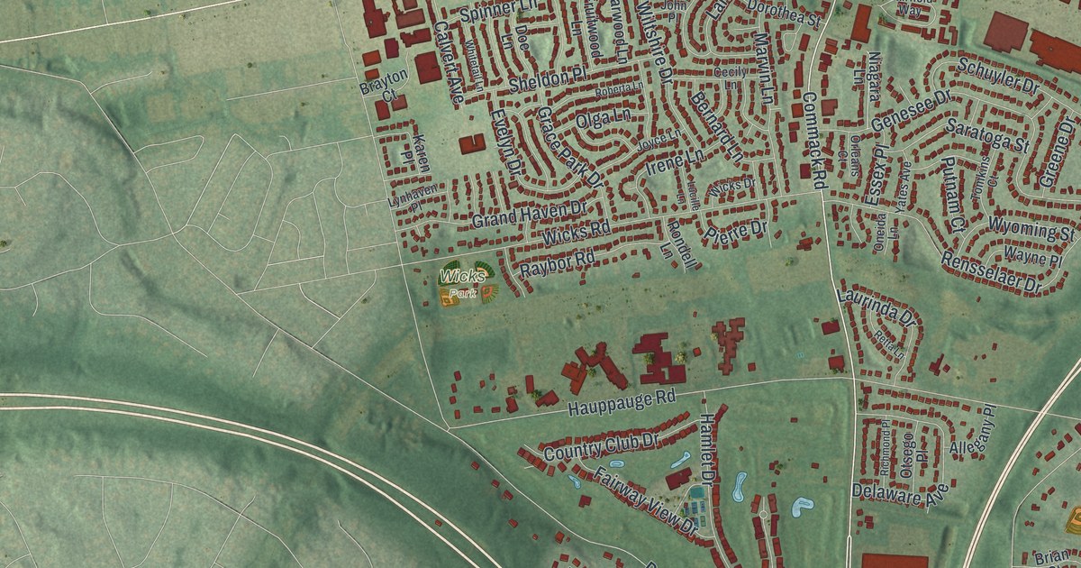 Map of Commack, New York