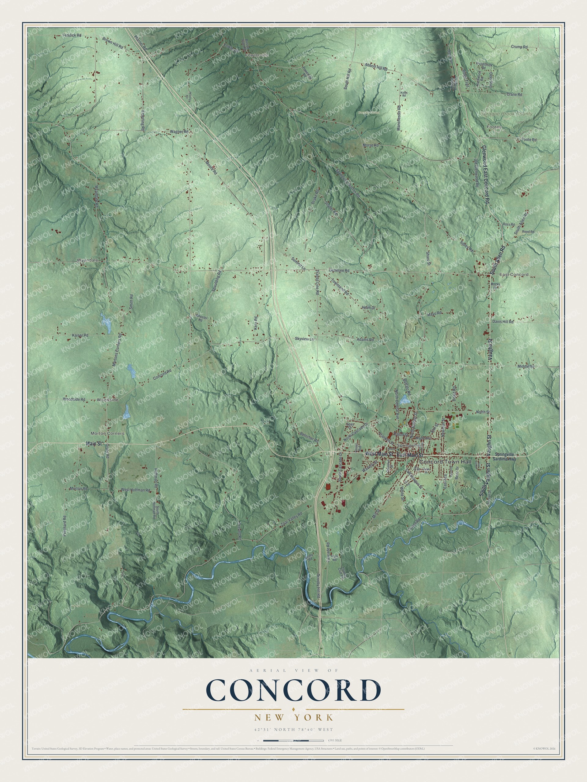 Watermarked full-map preview of Concord, New York