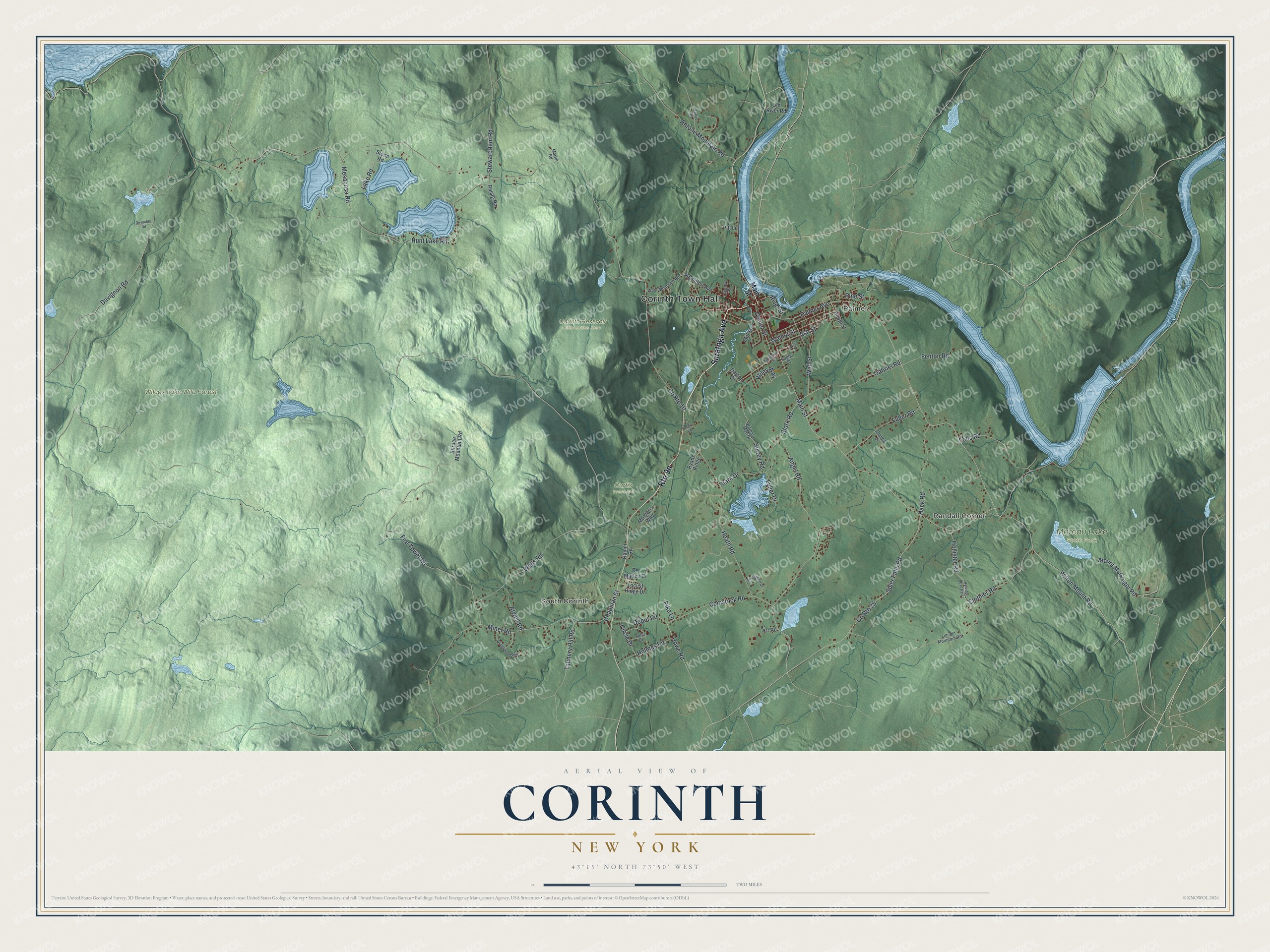 Watermarked full-map preview of Corinth, New York