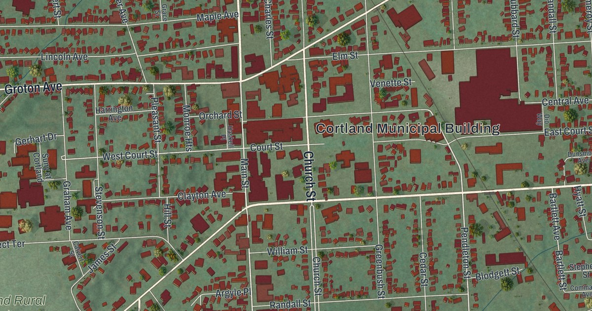 Map of Cortland, New York