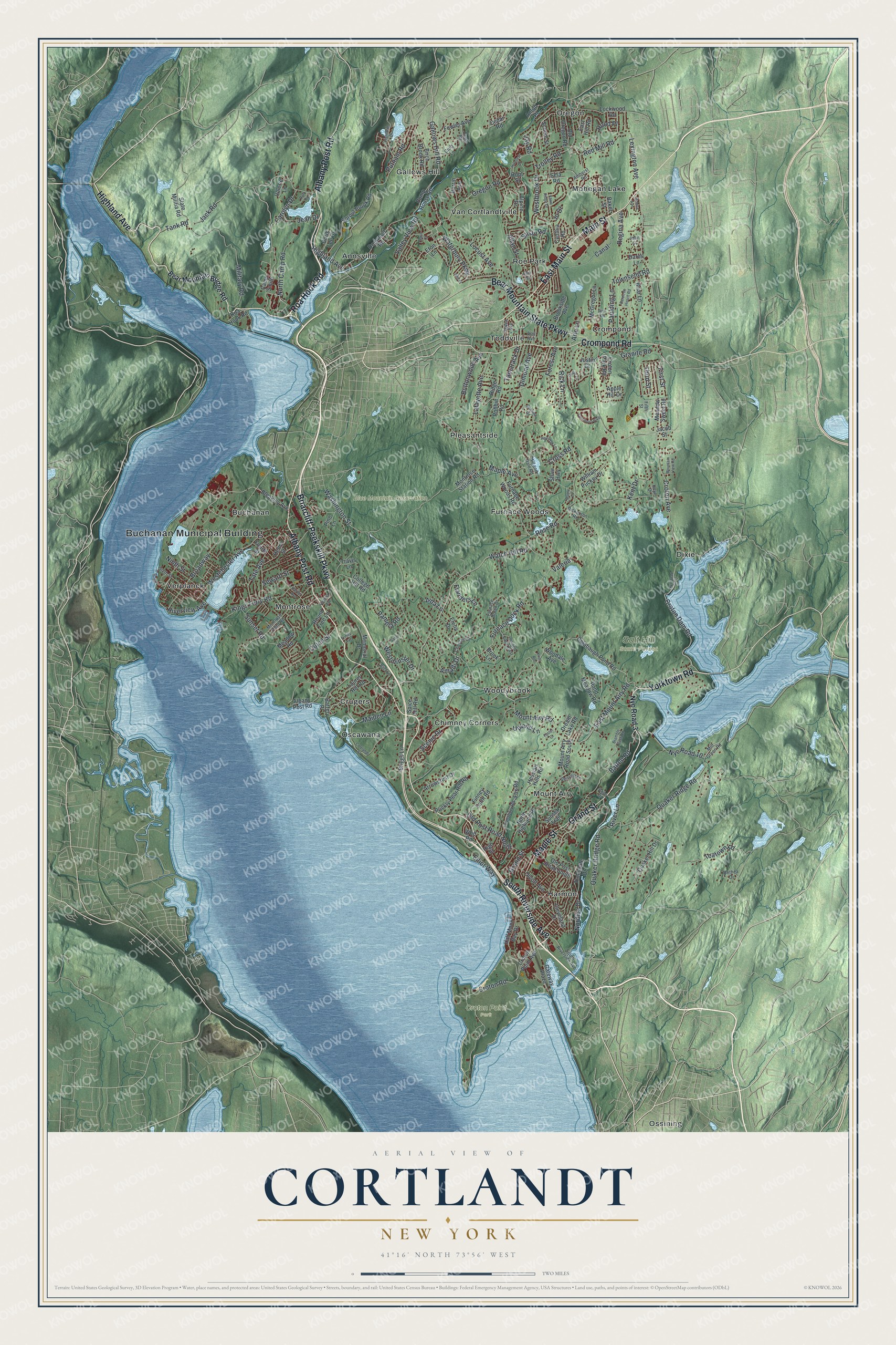 Watermarked full-map preview of Cortlandt, New York