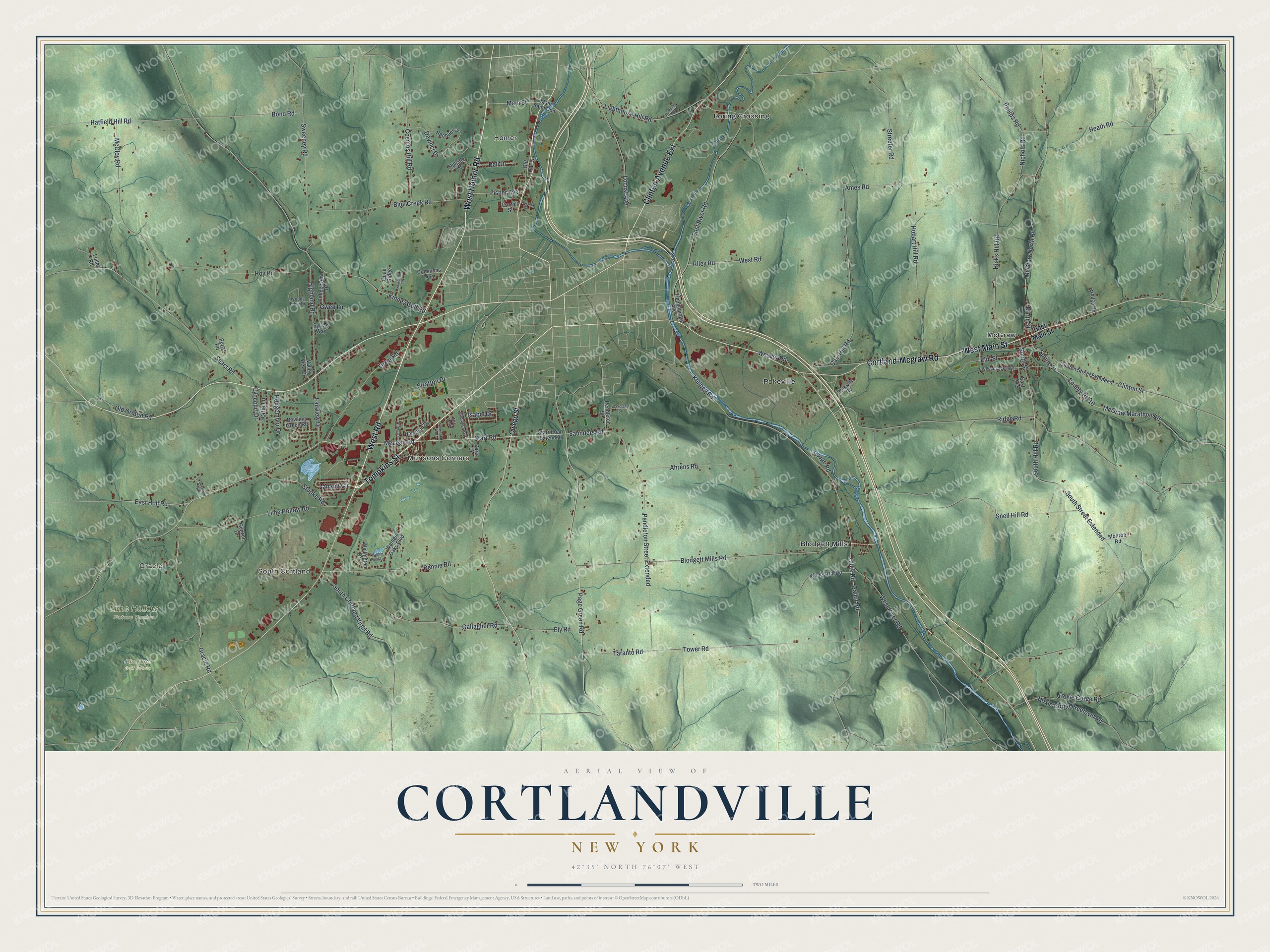 Watermarked full-map preview of Cortlandville, New York