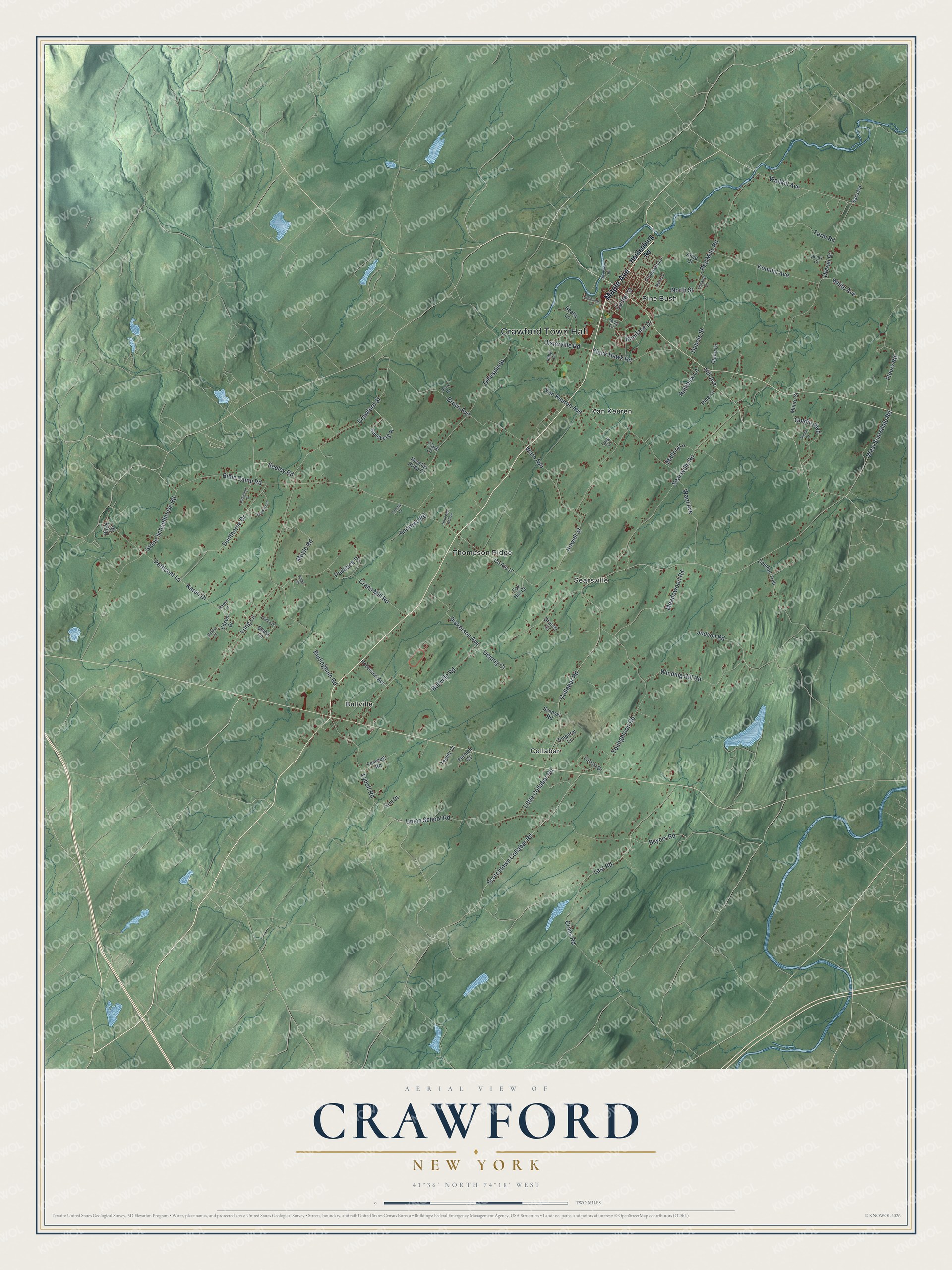 Watermarked full-map preview of Crawford, New York