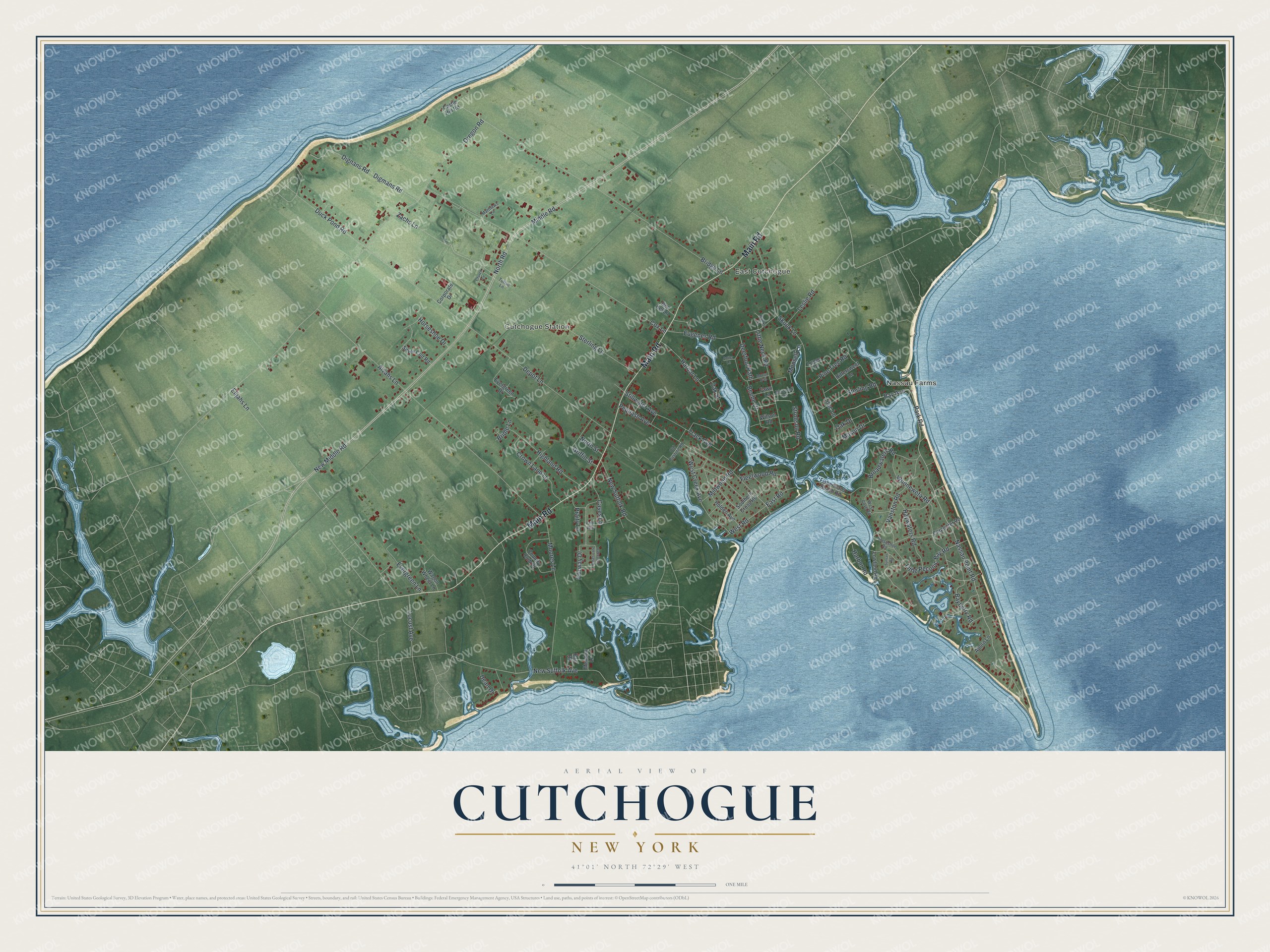 Watermarked full-map preview of Cutchogue, New York