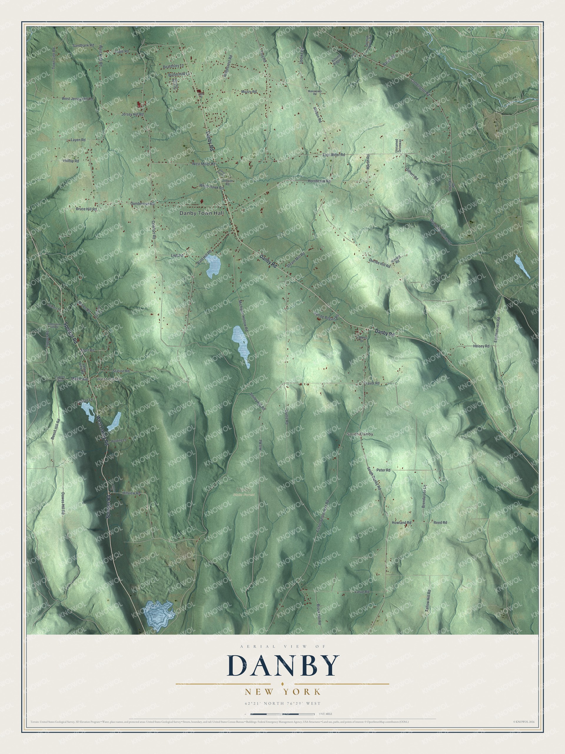 Watermarked full-map preview of Danby, New York