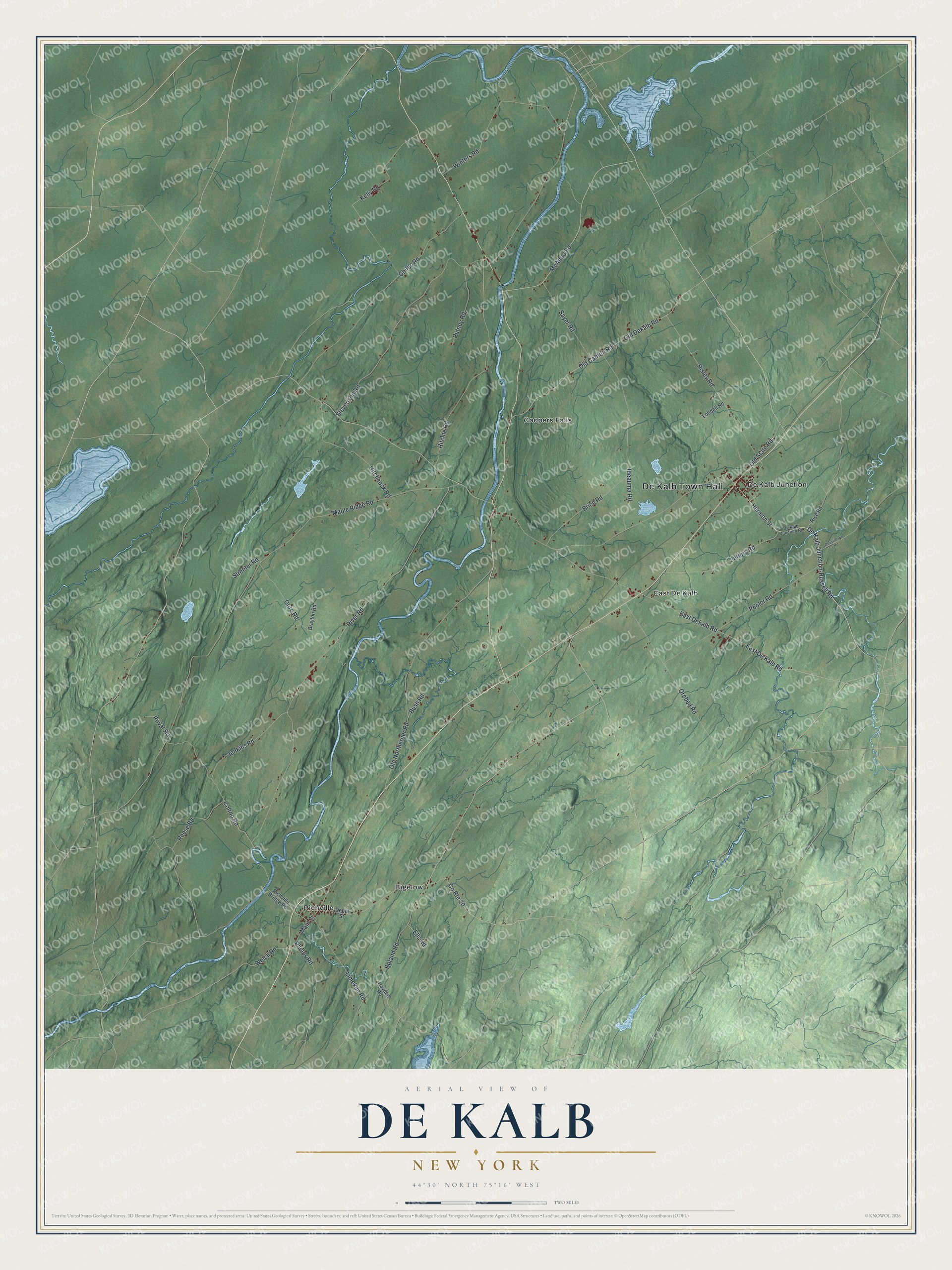 Watermarked full-map preview of De Kalb, New York