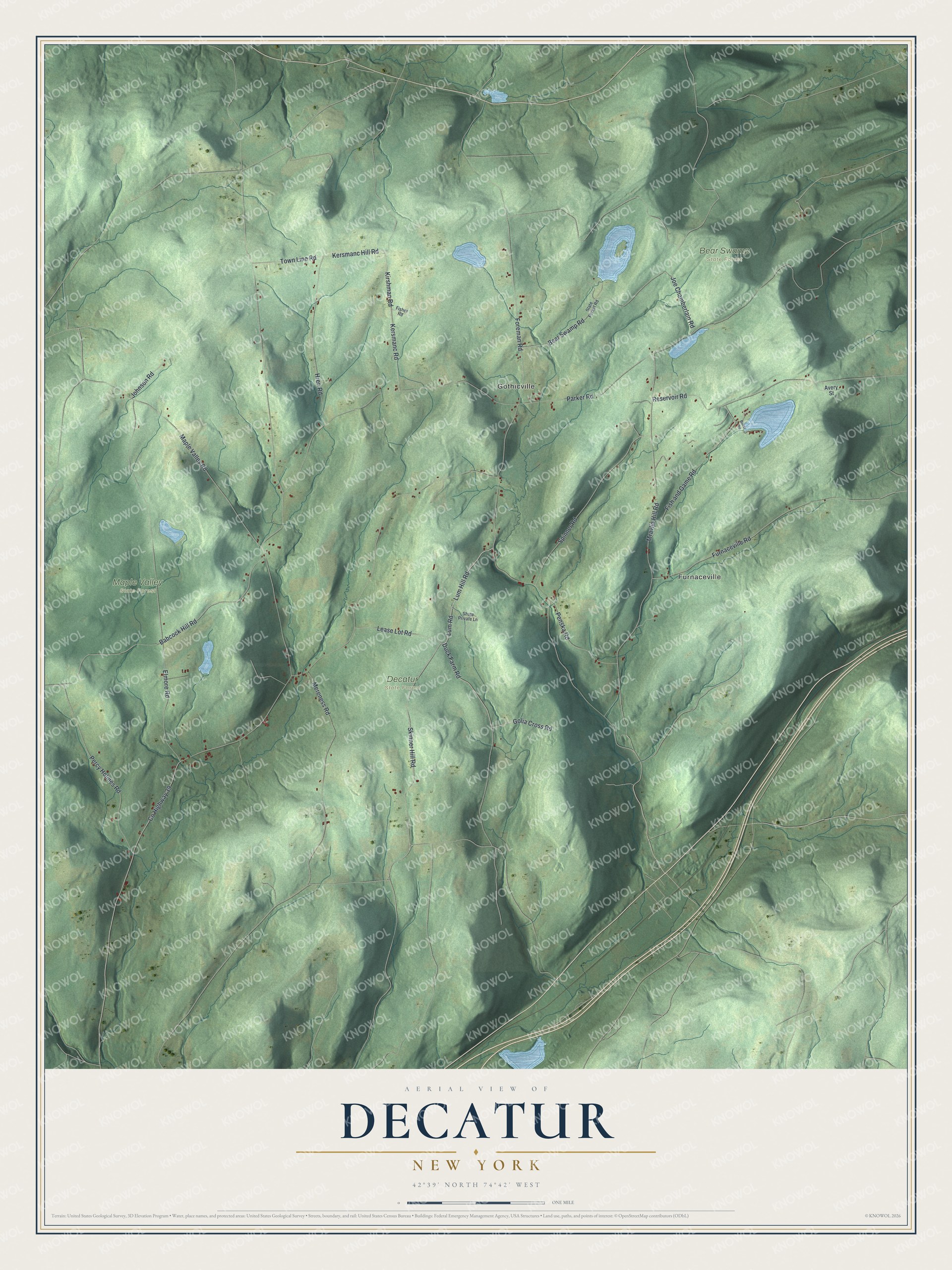 Watermarked full-map preview of Decatur, New York