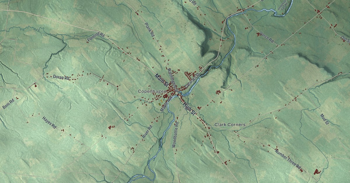 Map of Denmark, New York