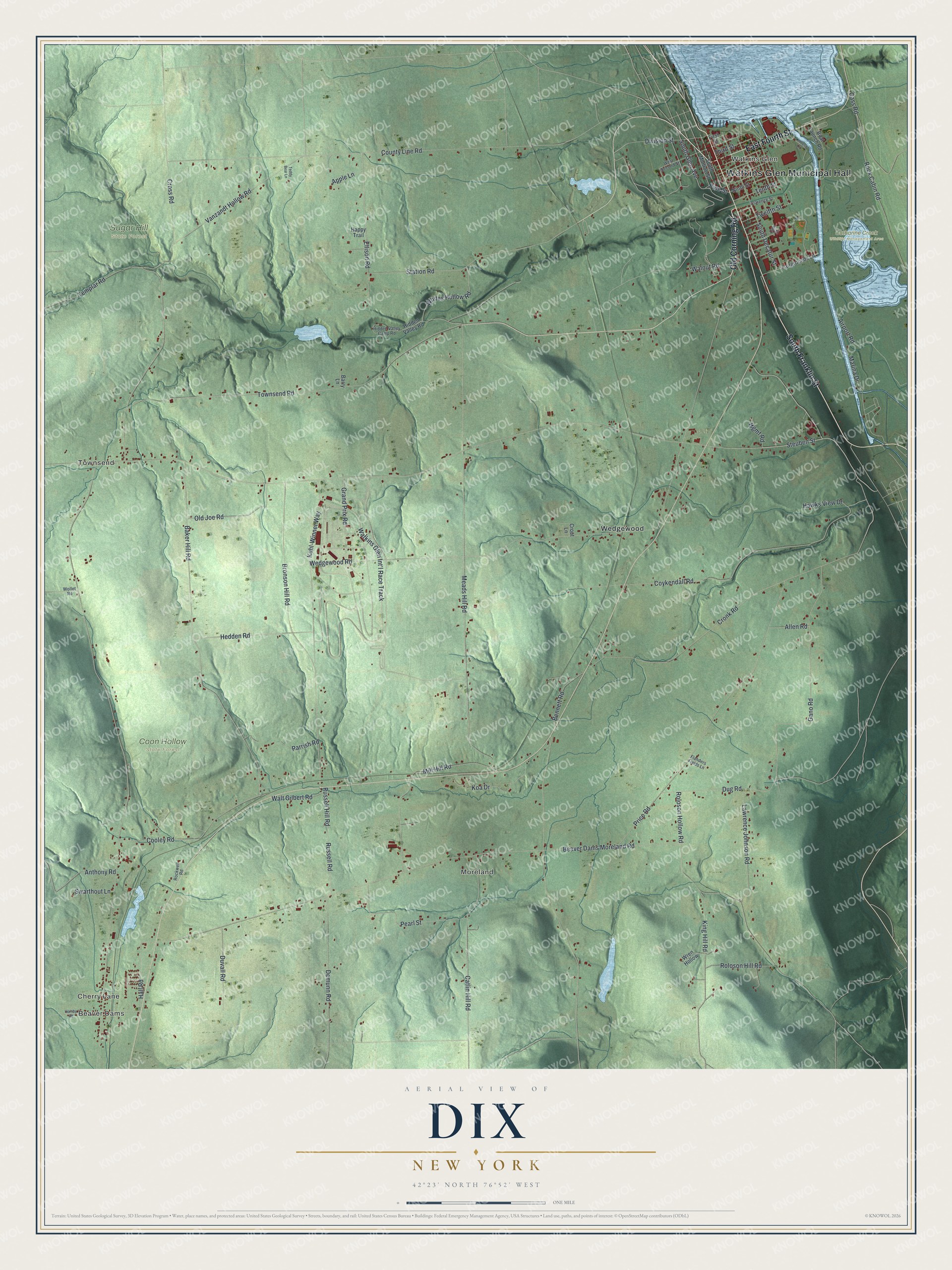 Watermarked full-map preview of Dix, New York