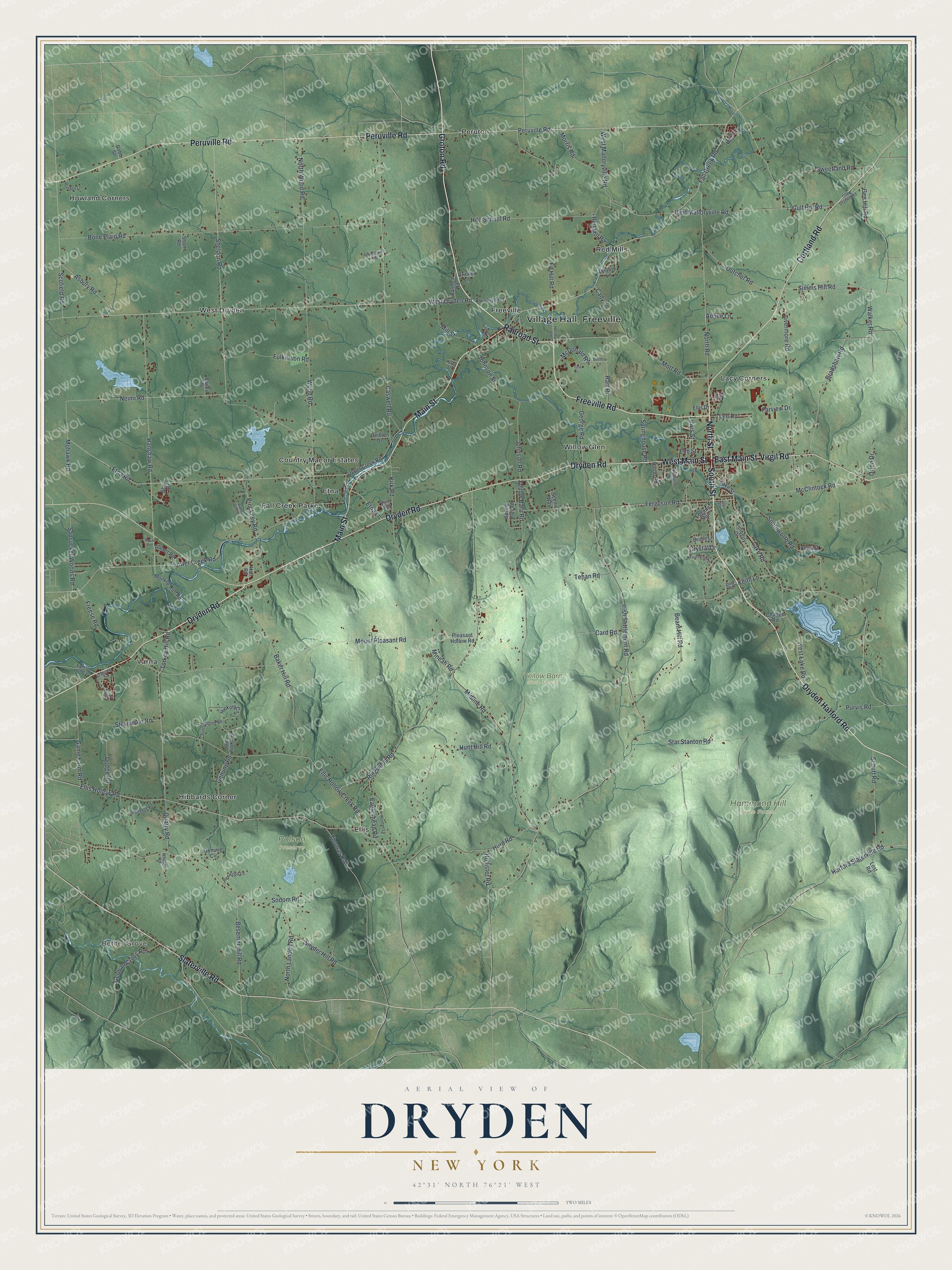 Watermarked full-map preview of Dryden, New York