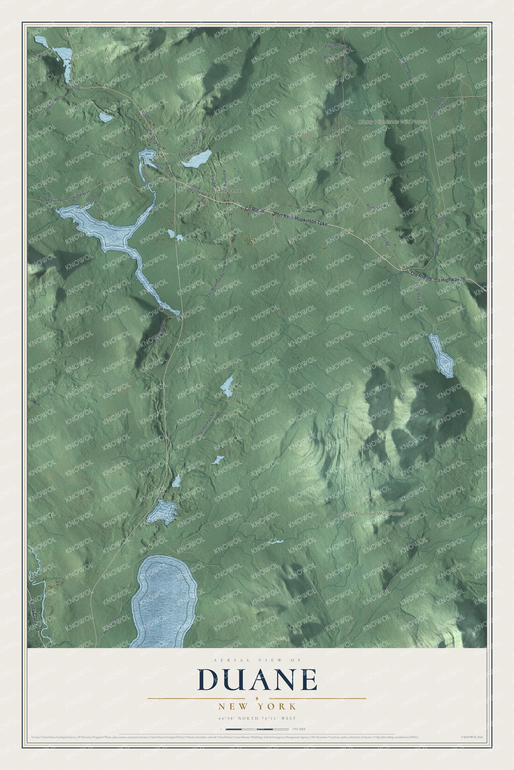 Watermarked full-map preview of Duane, New York