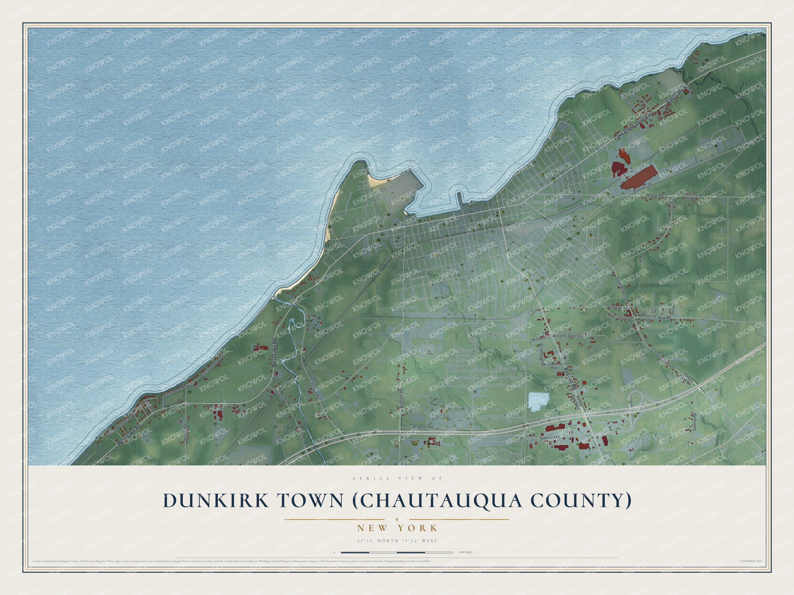 Watermarked full-map preview of Dunkirk Town (Chautauqua County), New York