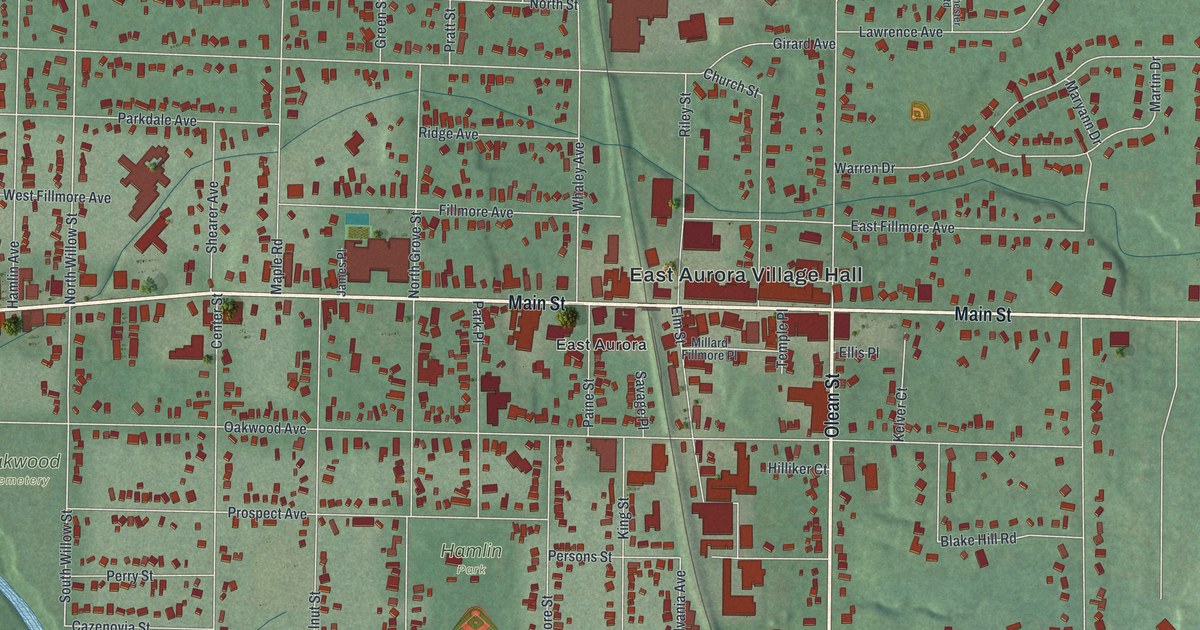Map of East Aurora, New York