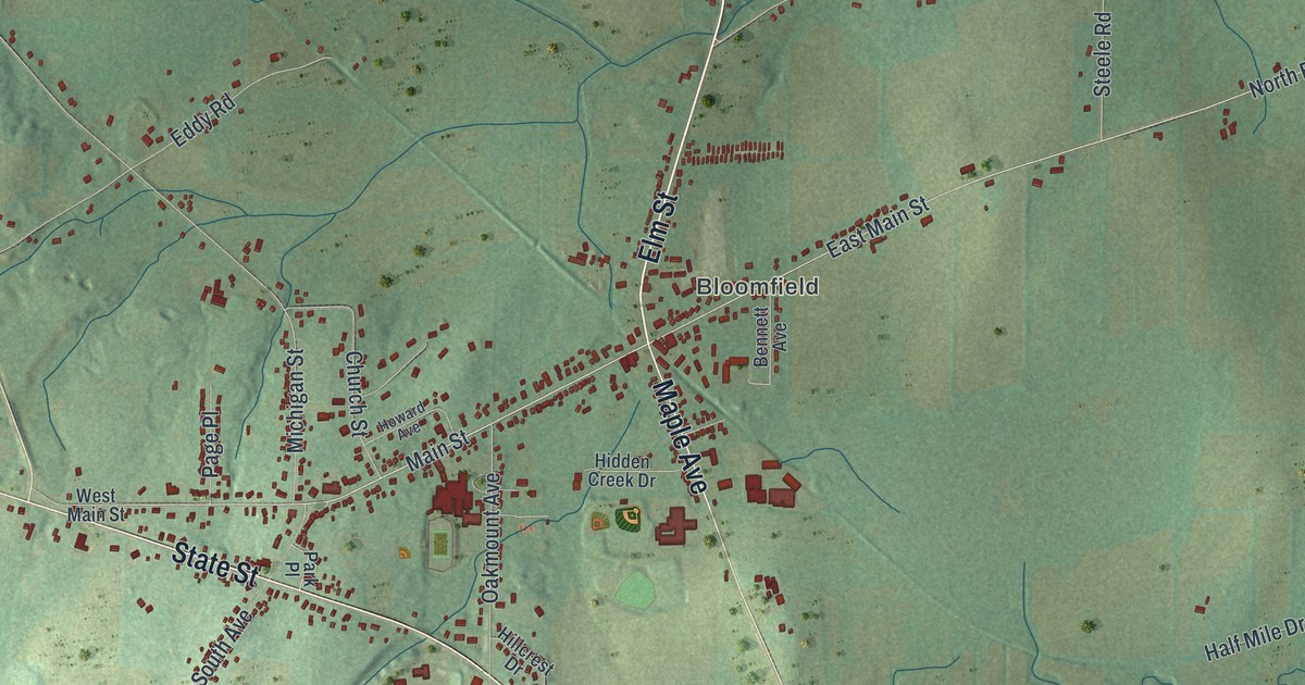 Map of East Bloomfield, New York