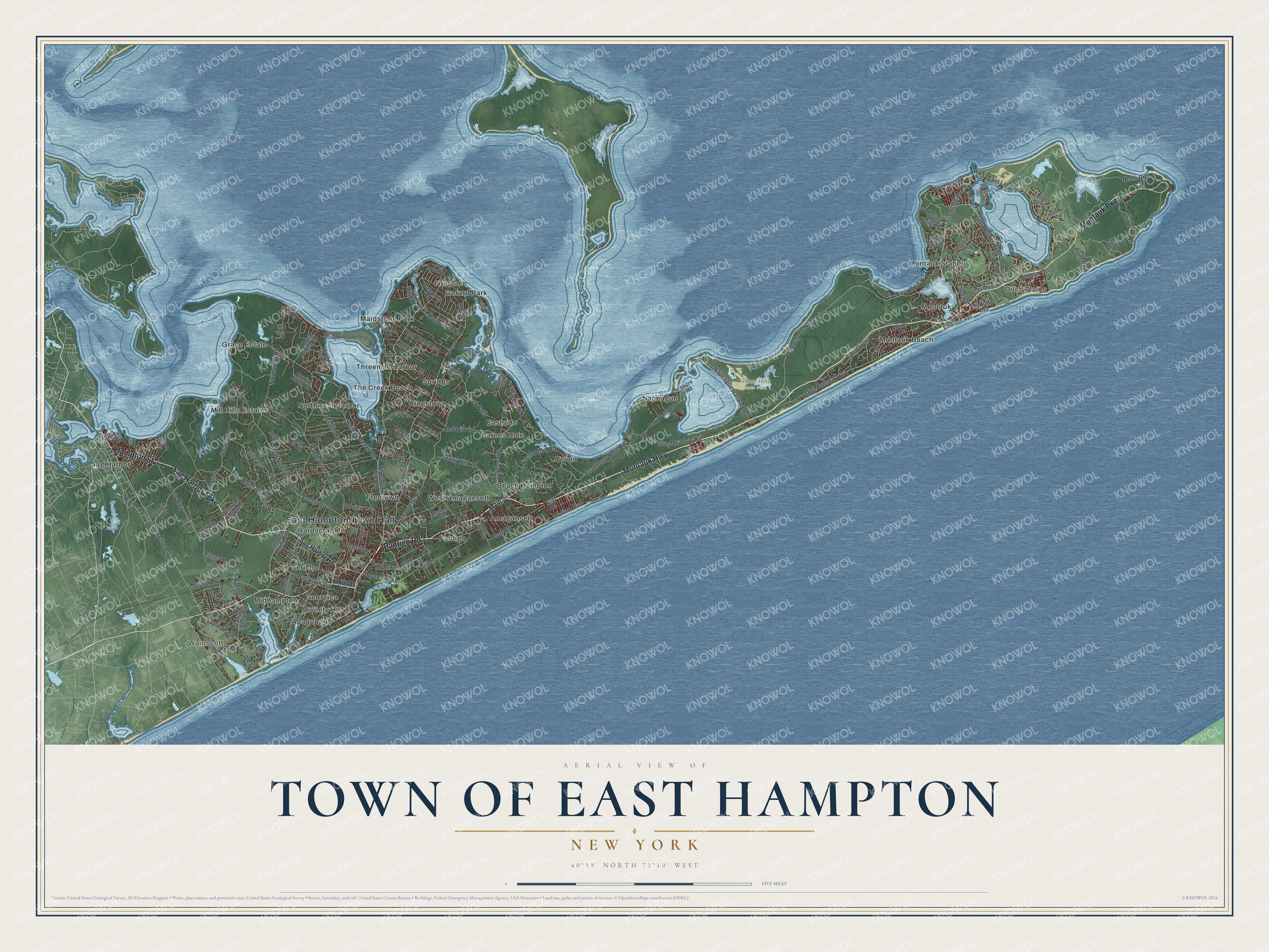 Watermarked full-map preview of East Hampton, New York