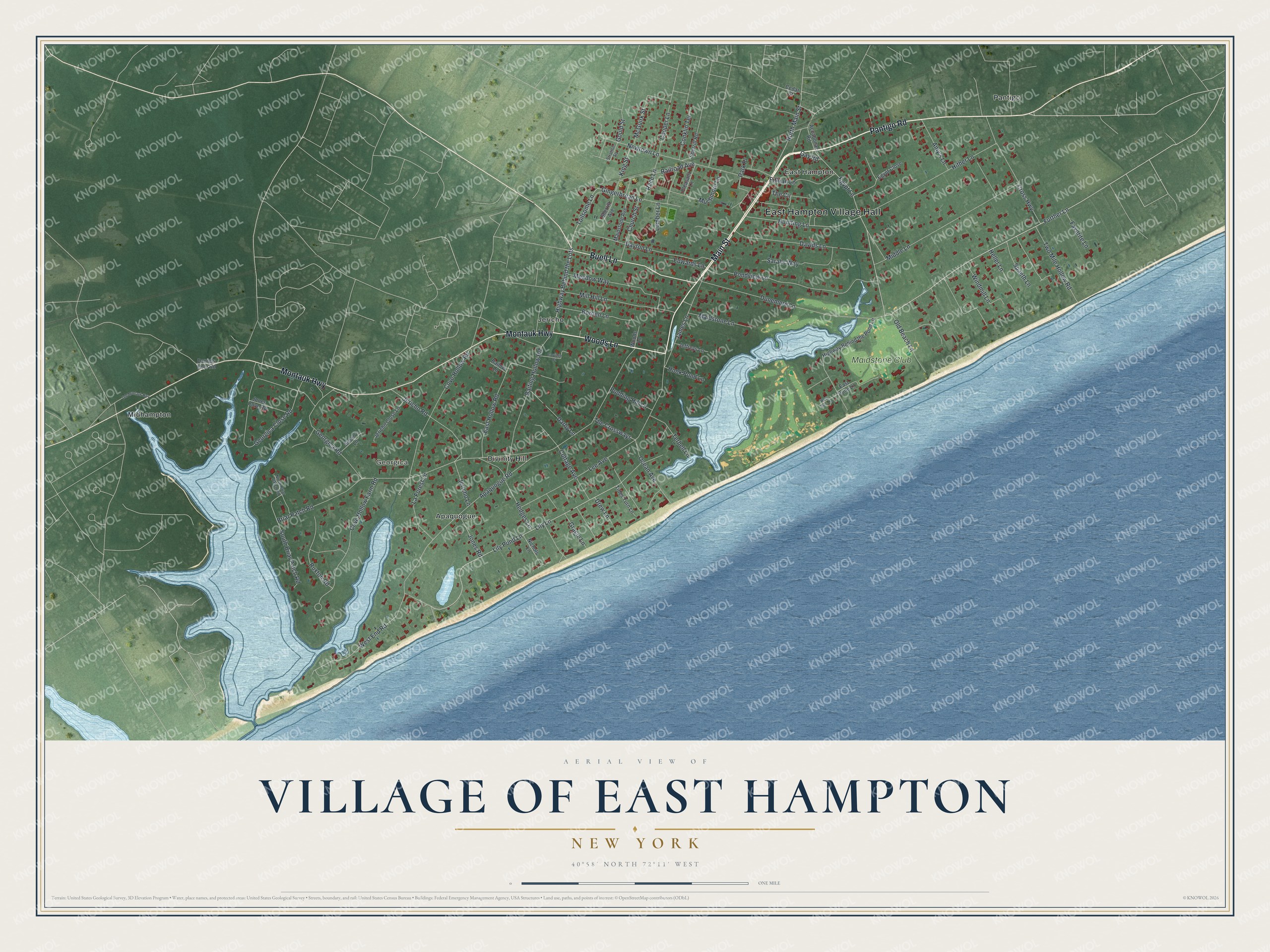 Watermarked full-map preview of East Hampton, New York