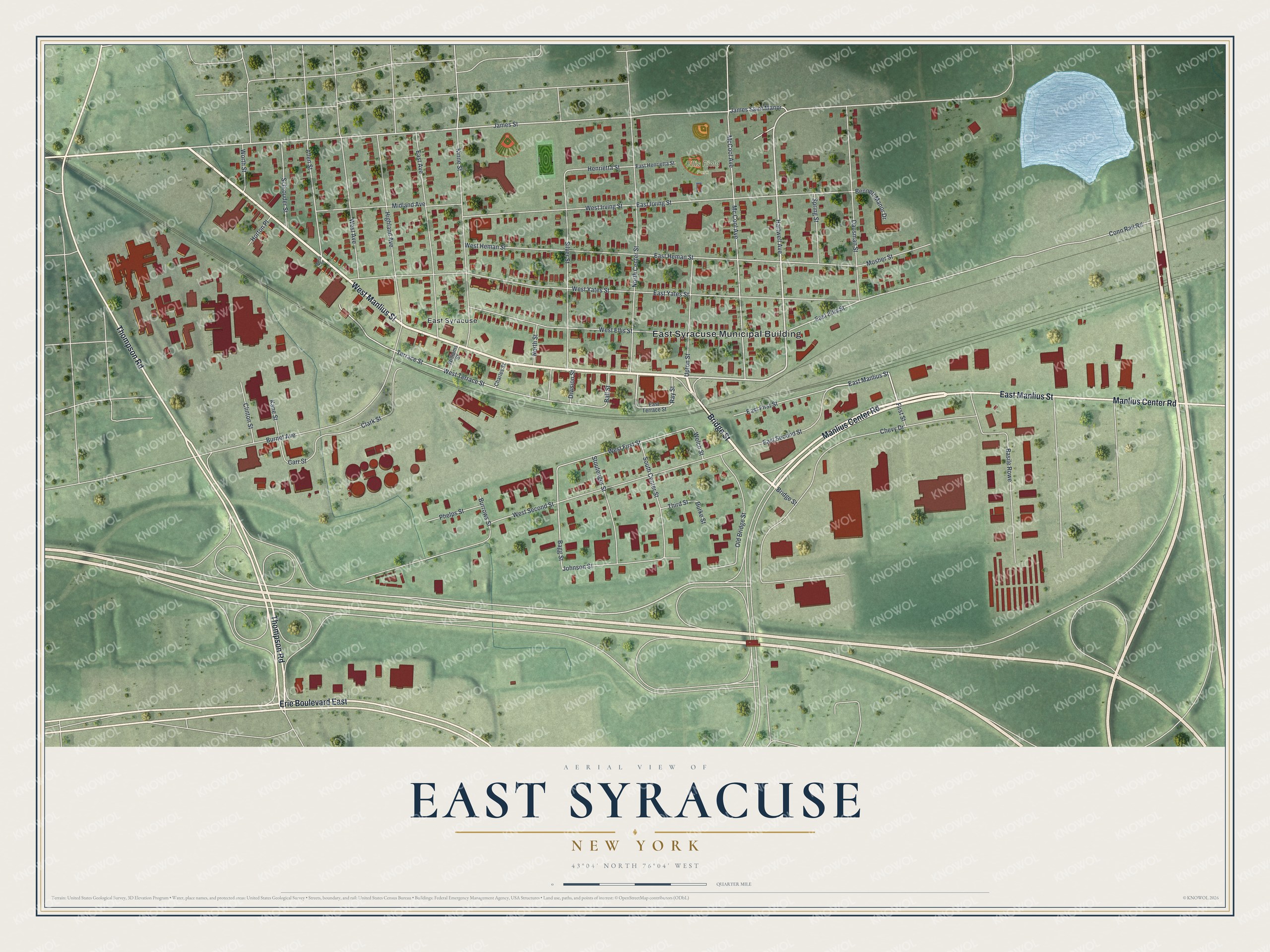 Watermarked full-map preview of East Syracuse, New York