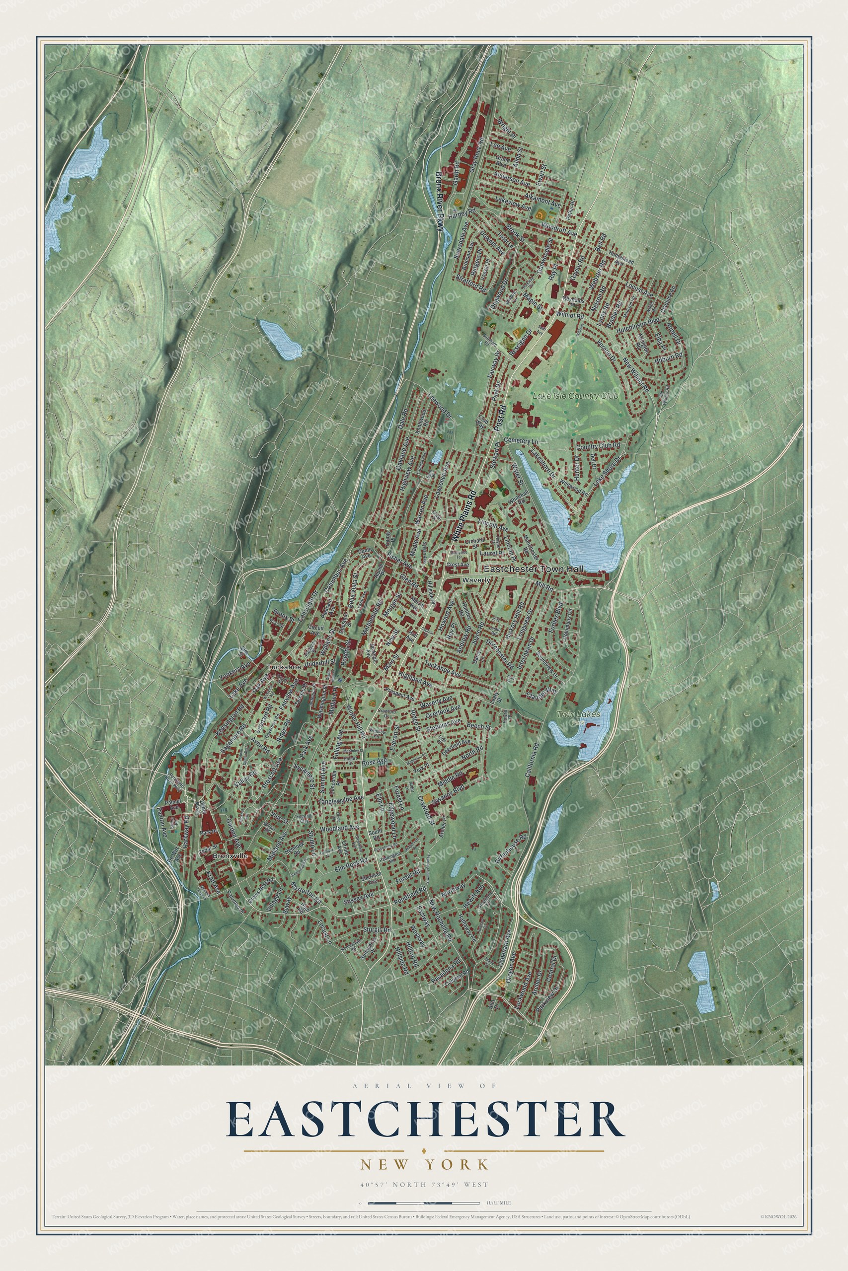 Watermarked full-map preview of Eastchester, New York