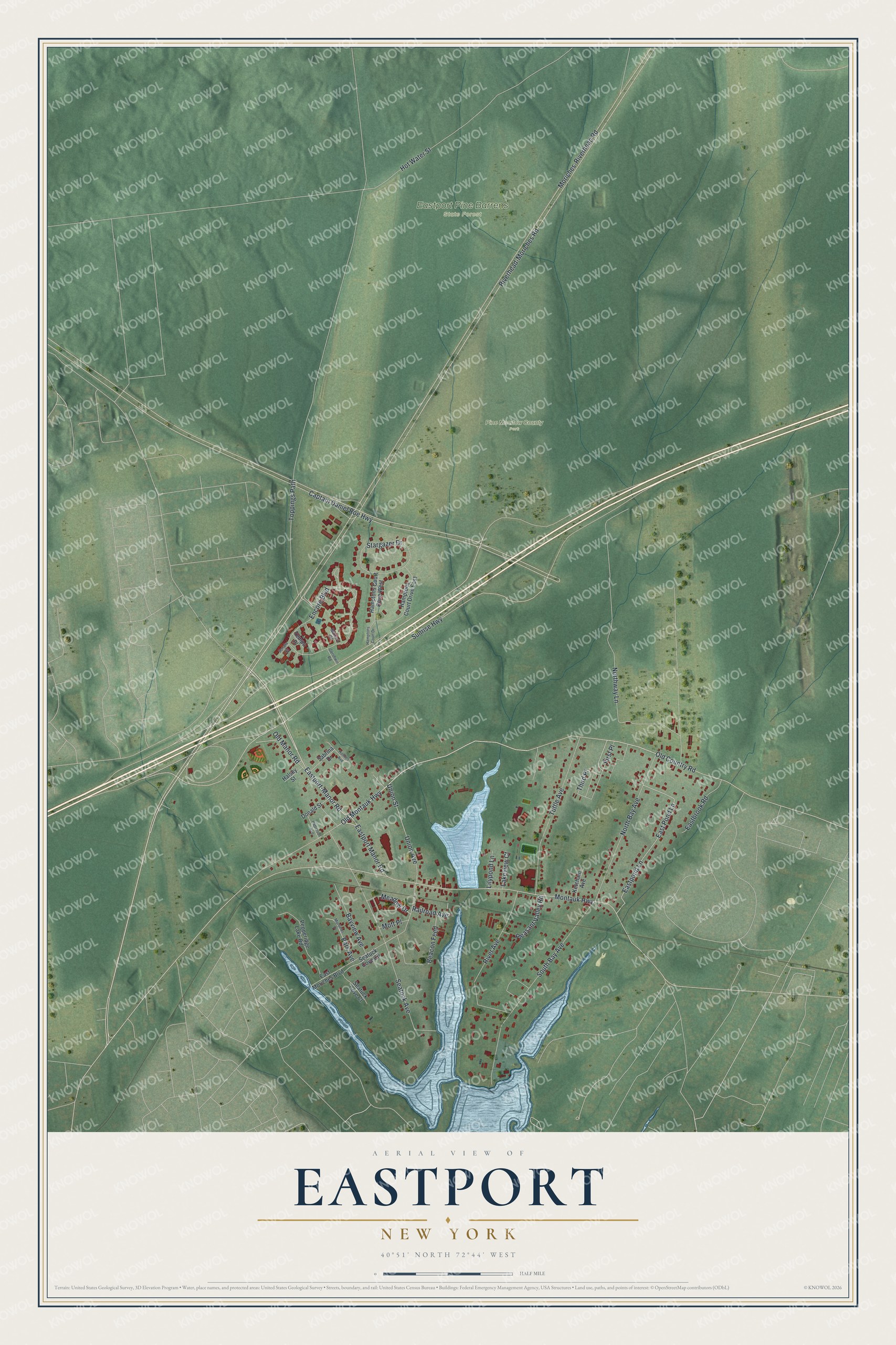 Watermarked full-map preview of Eastport, New York
