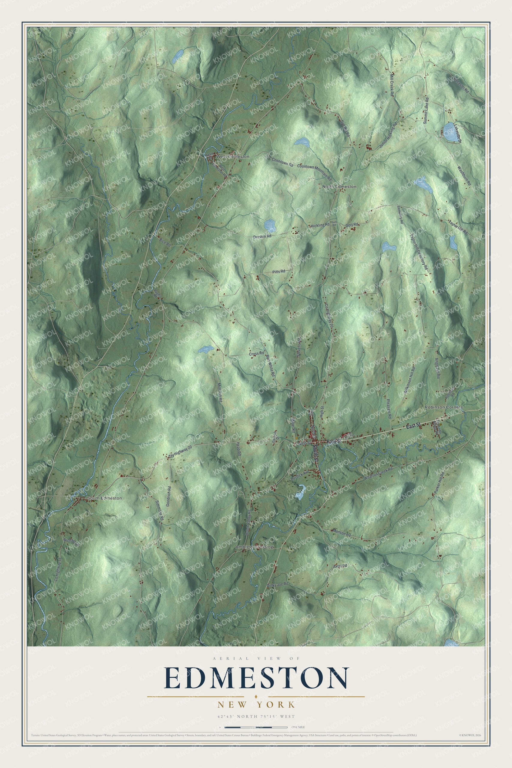 Watermarked full-map preview of Edmeston, New York
