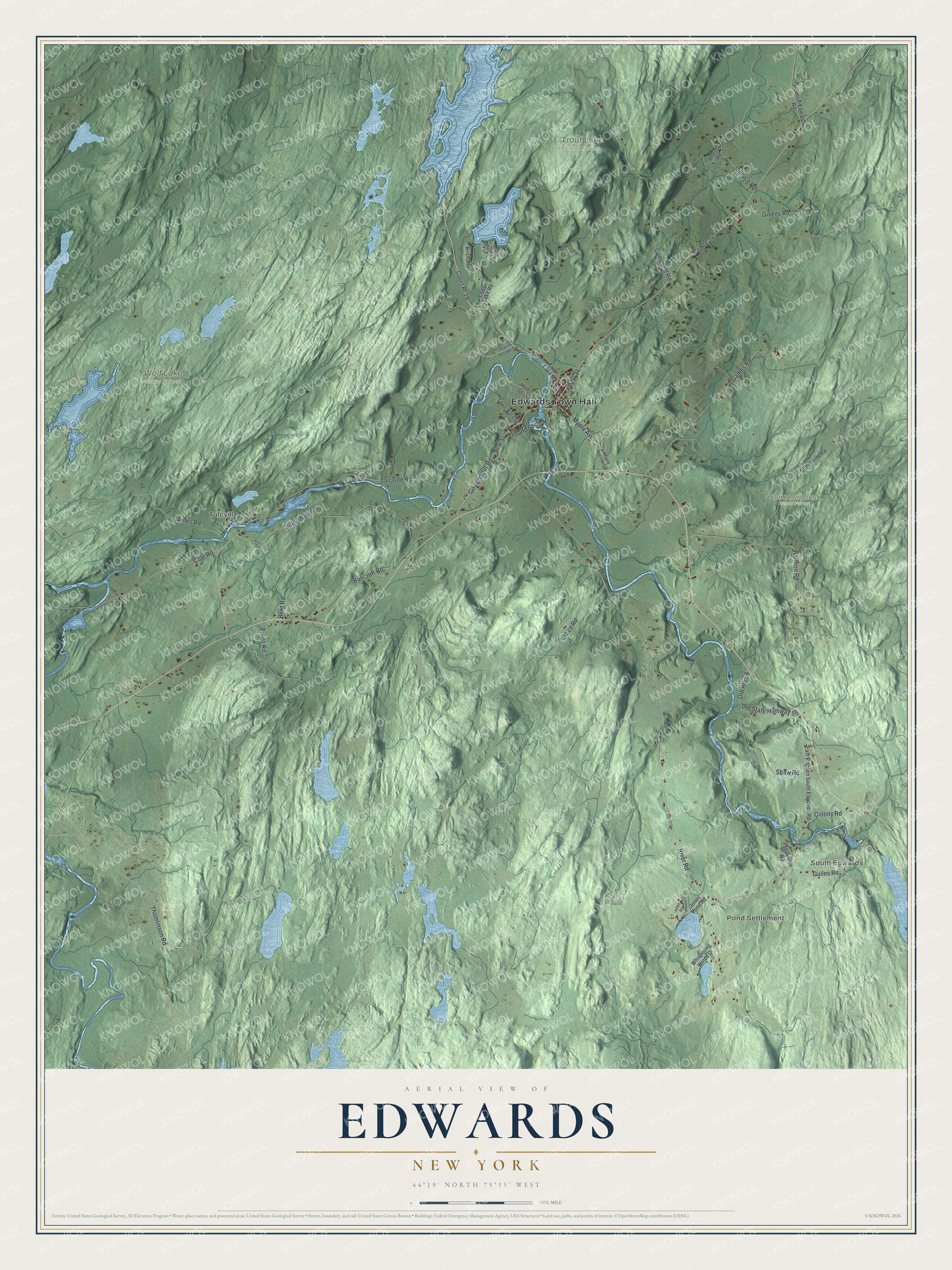 Watermarked full-map preview of Edwards, New York