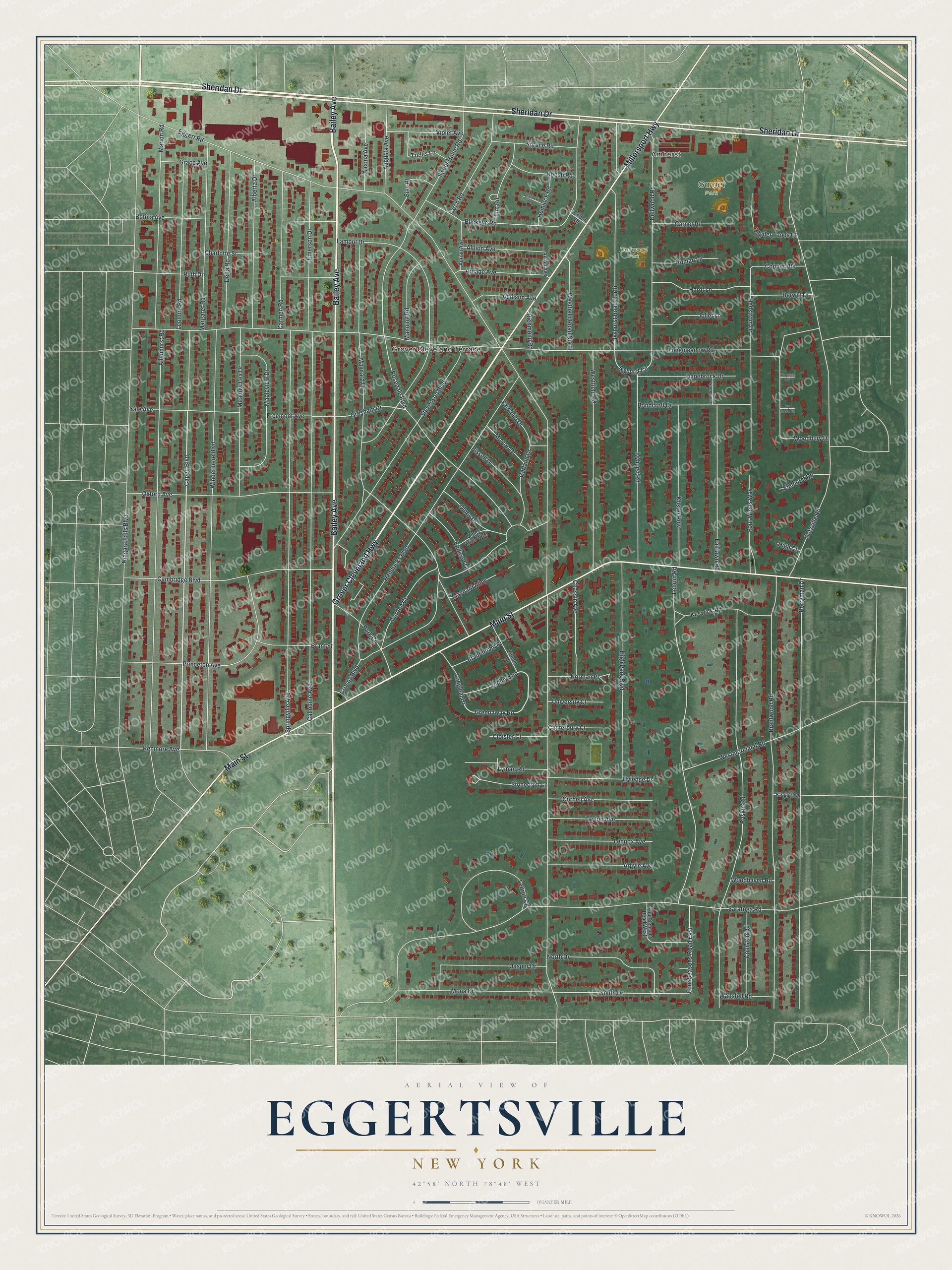 Watermarked full-map preview of Eggertsville, New York