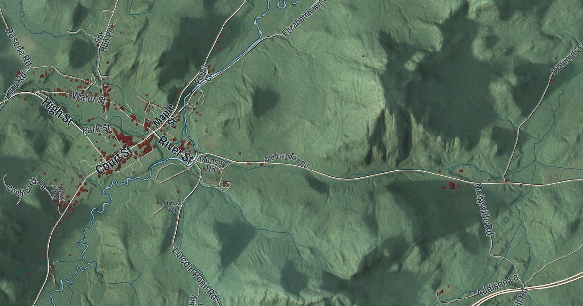 Map of Elizabethtown, New York