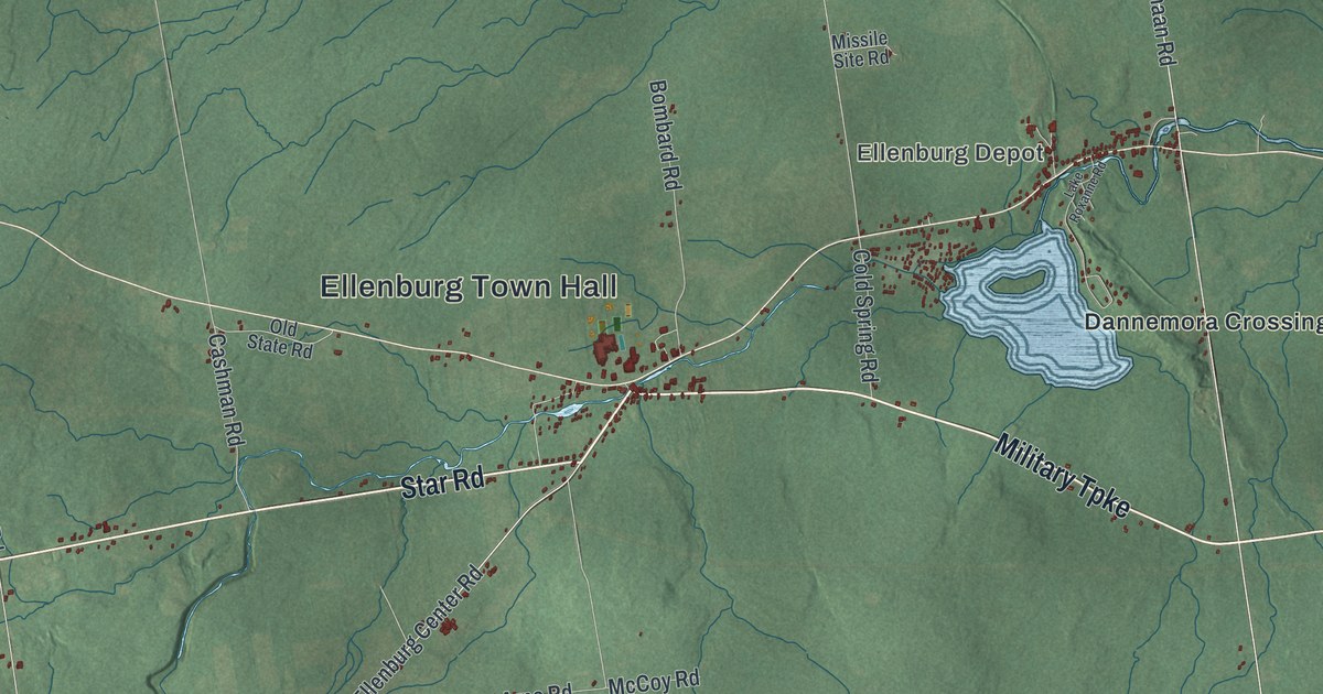 Map of Ellenburg, New York