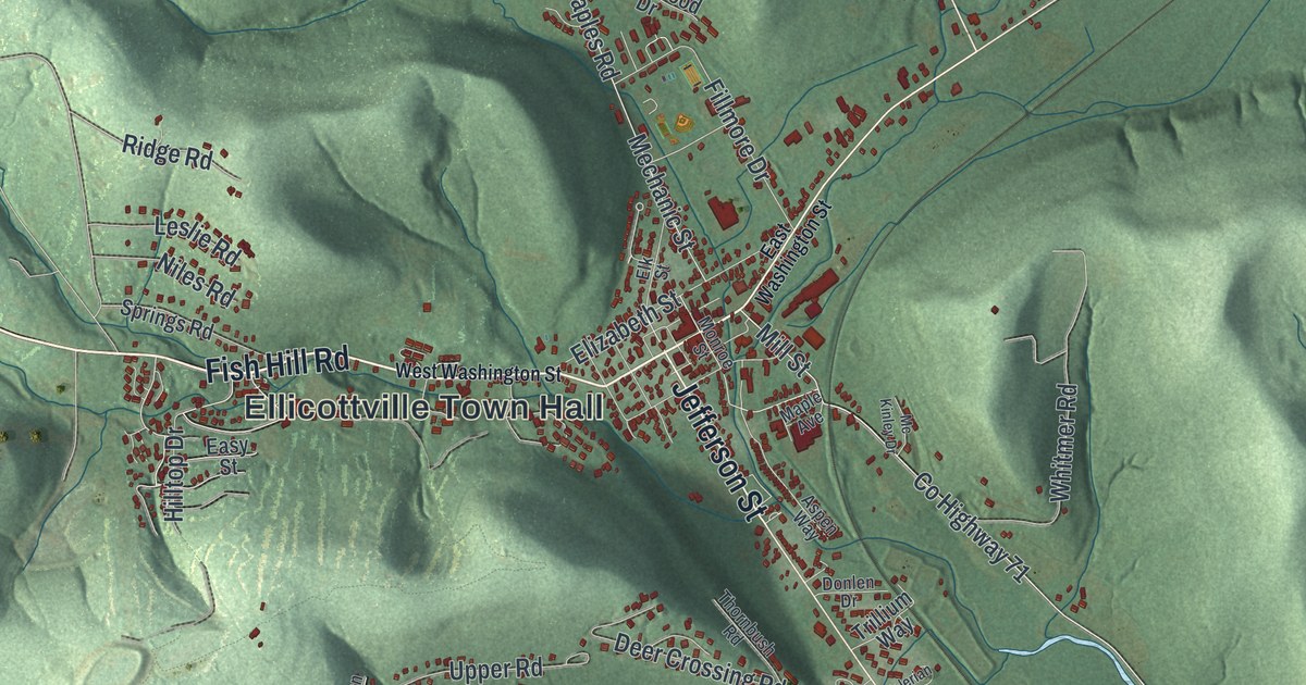 Map of Ellicottville, New York