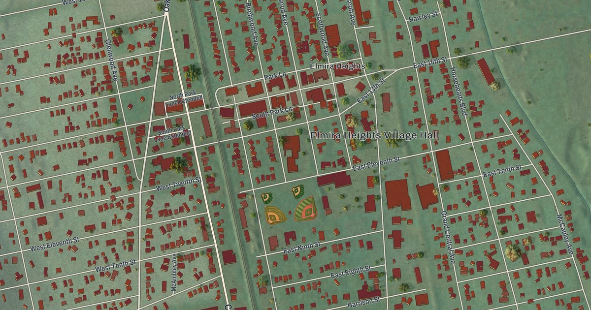 Map of Elmira Heights, New York
