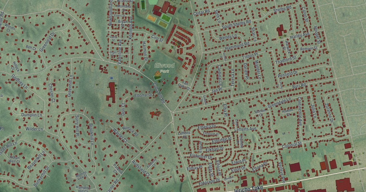 Map of Elwood, New York
