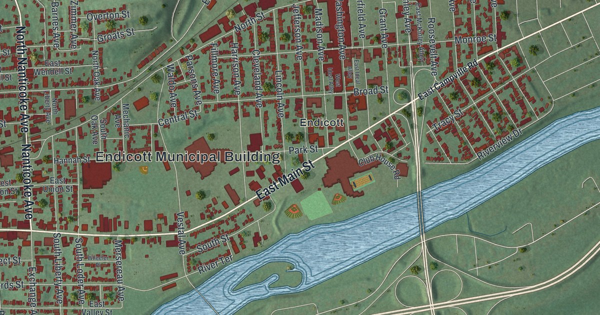 Map of Endicott, New York