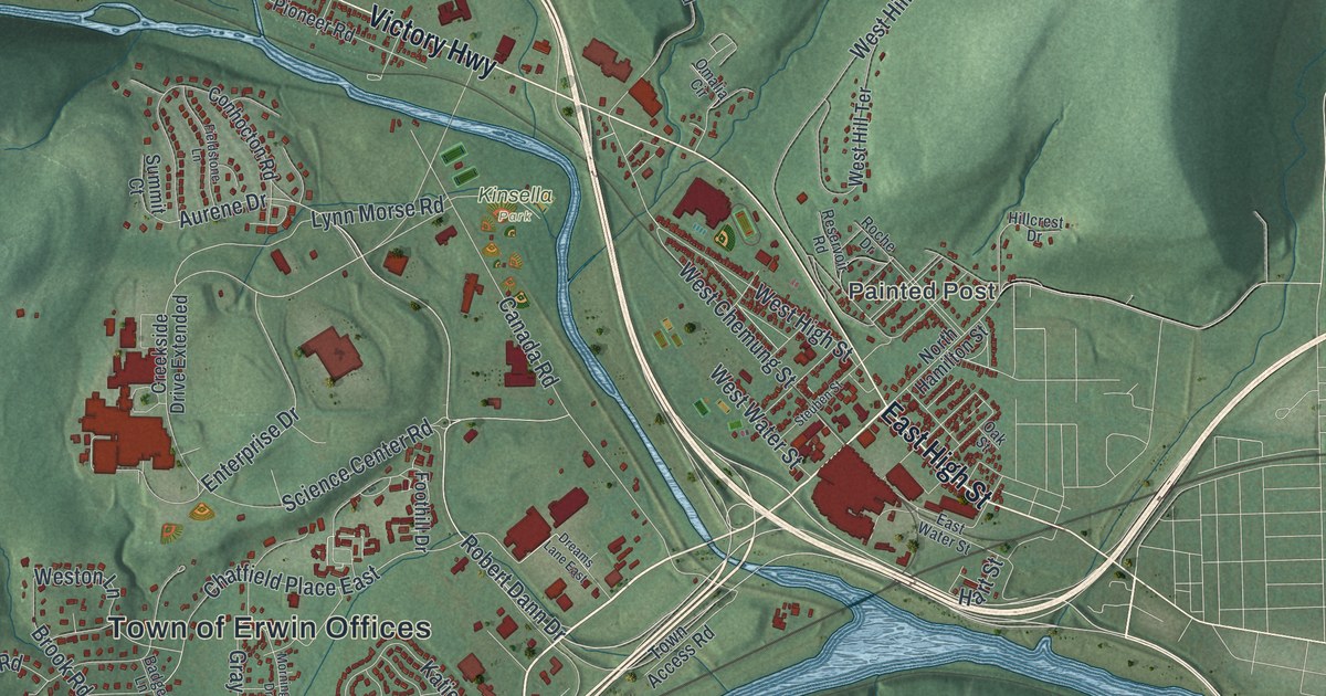 Map of Erwin, New York