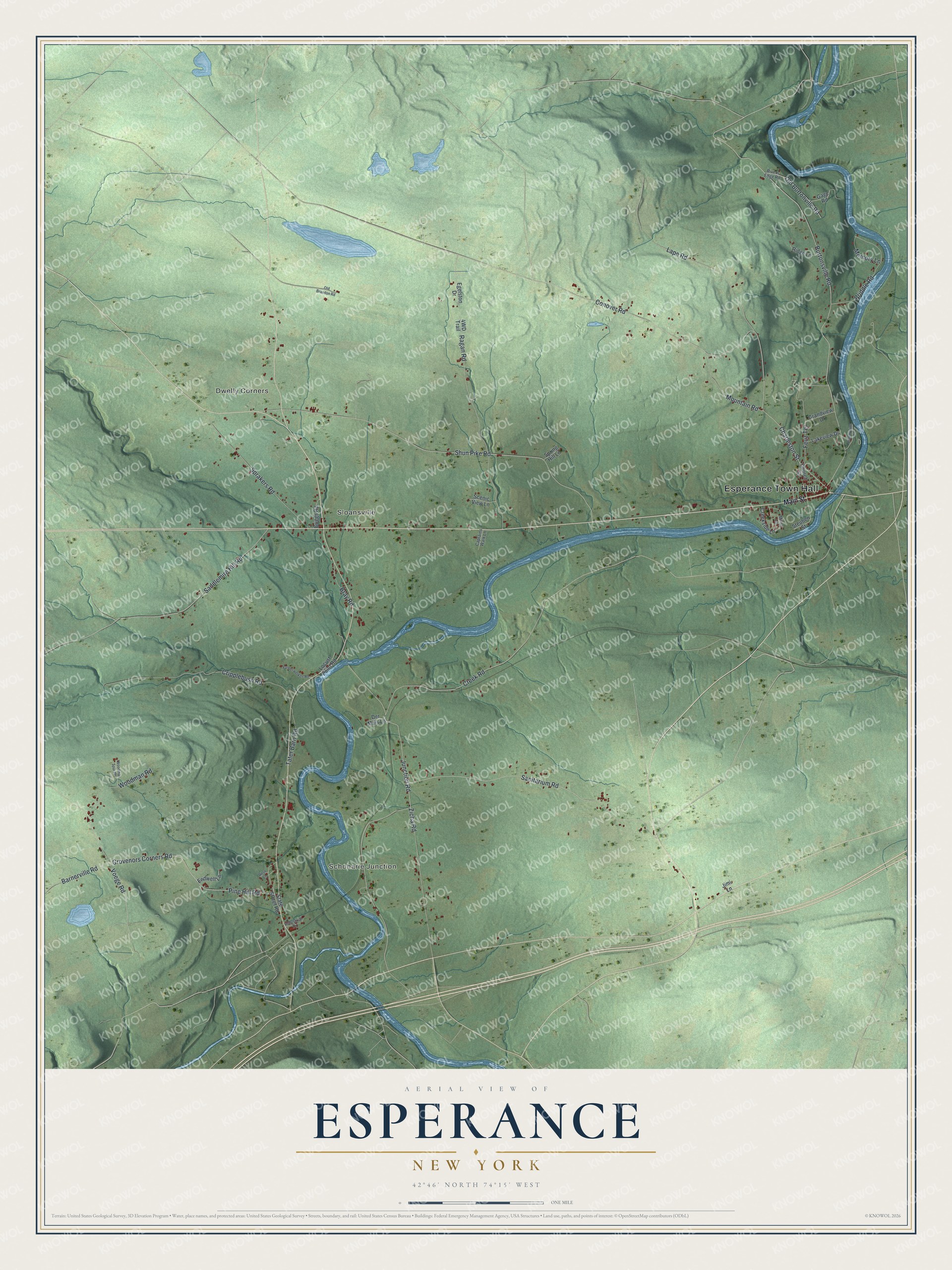 Watermarked full-map preview of Esperance, New York