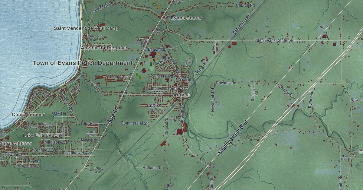 Map of Evans, New York